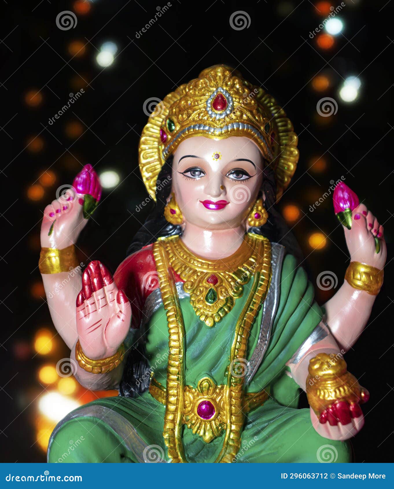 Laxmi Poojan Lord Laxmi Statue, Indian Festival Diwali Laxmi Pooja