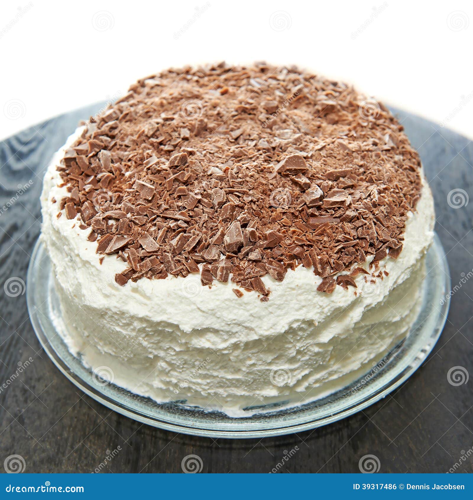 Layer Cake with Whipped Cream and Chocolate Stock Photo Image of