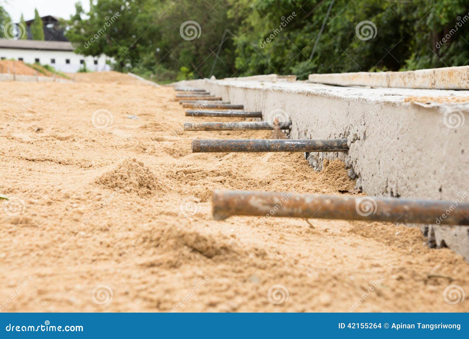 Layer of Cement Concrete Road Stock Photo - Image of door, construction