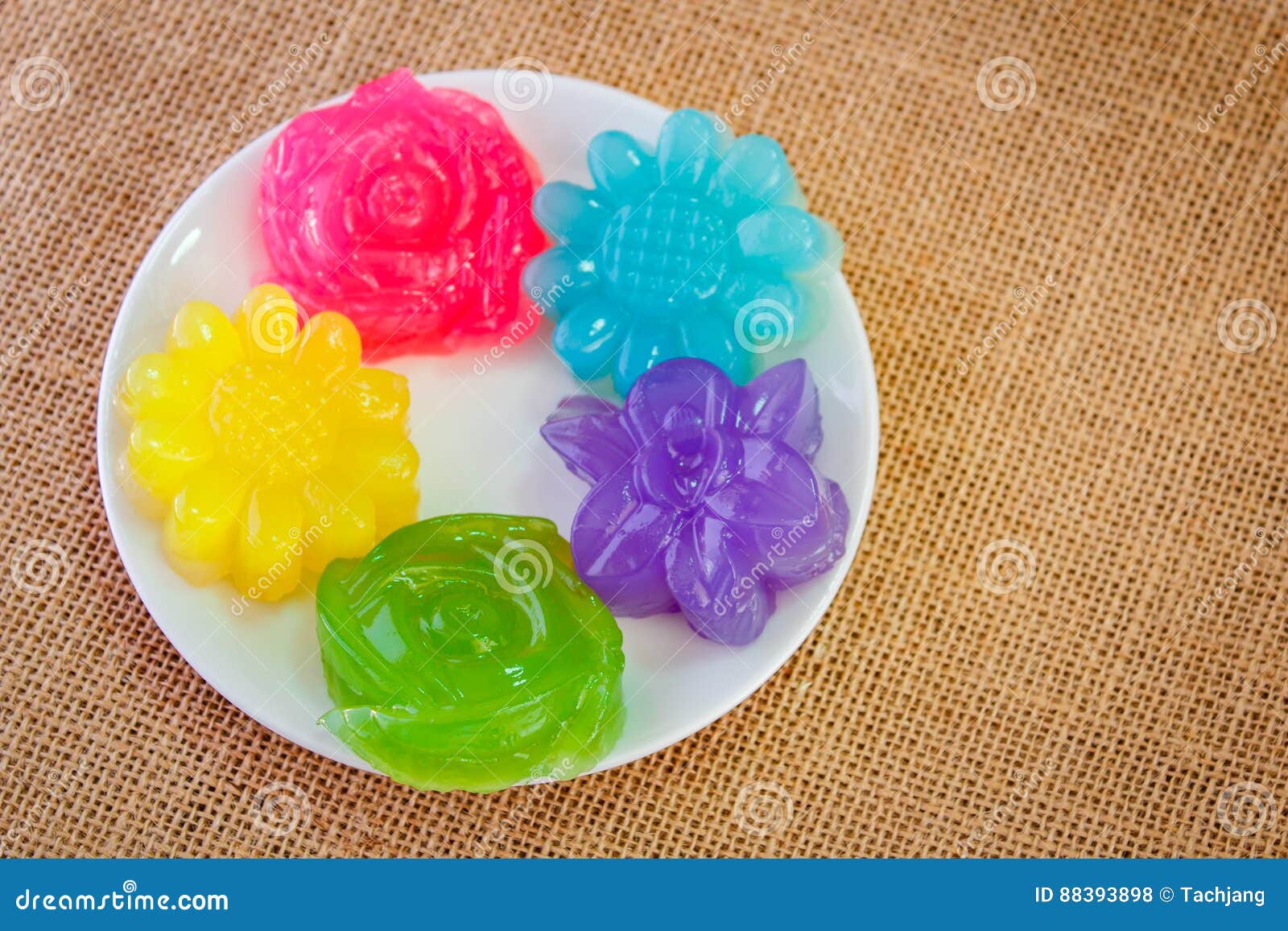 Layer Sweet Cake Khanom Chan, Thai Dessert. Stock Photo Image of