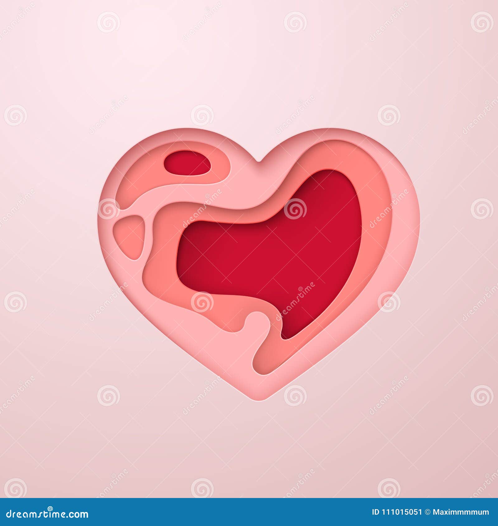 Download Layered heart icon. stock vector. Illustration of cutout ...