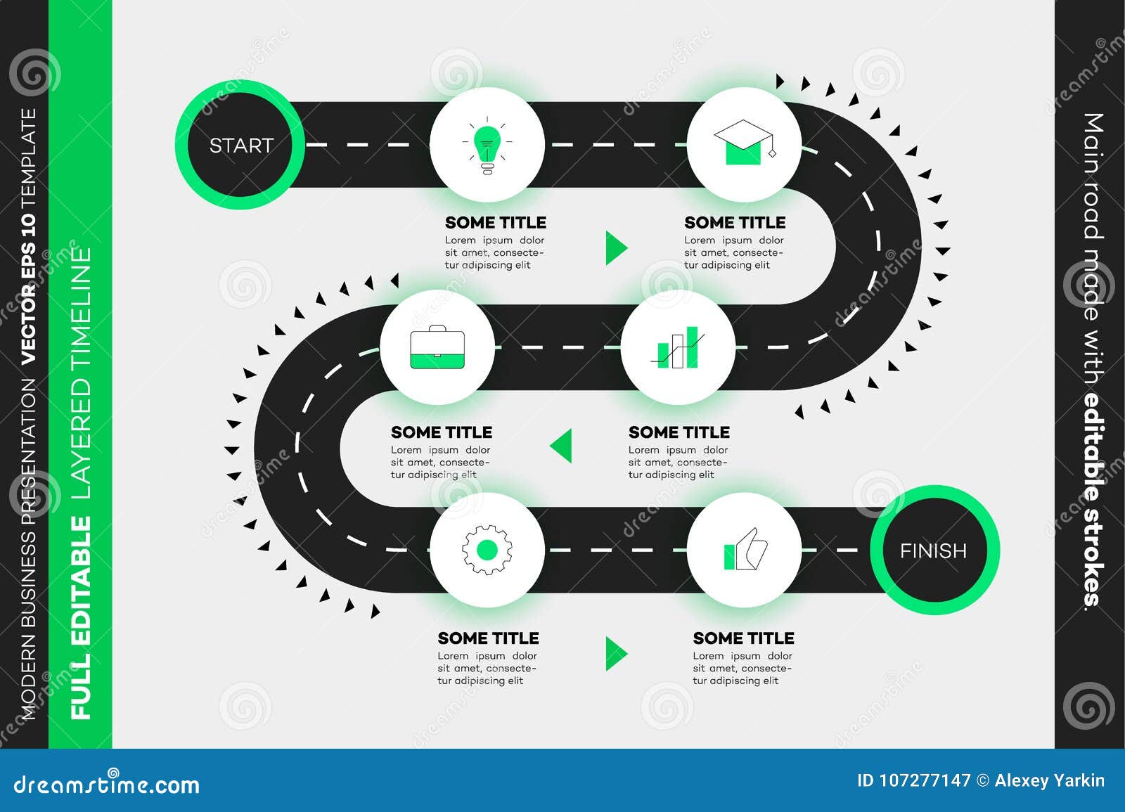 Layered Infographic Timeline. Vector Roadmap, Template for Modern In Blank Road Map Template