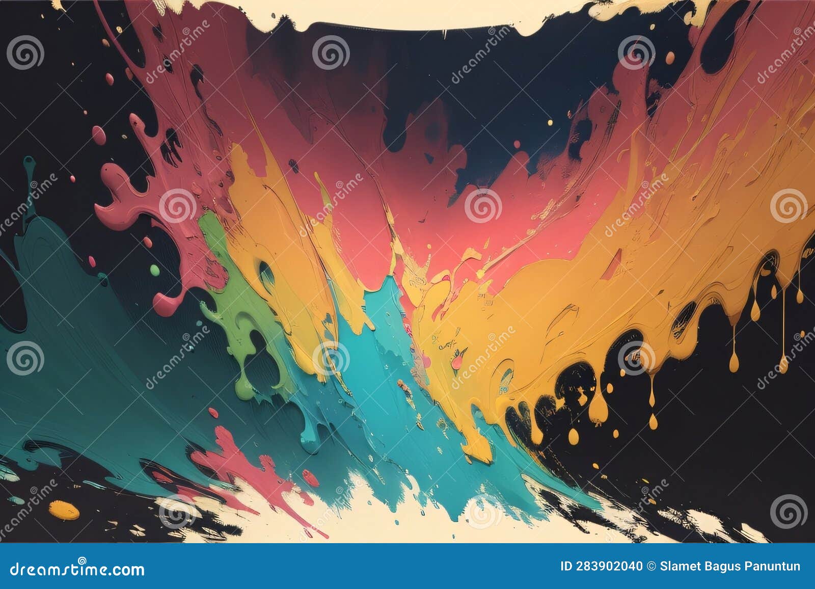 layered paint splashes in an abstract expressionist impressionist style