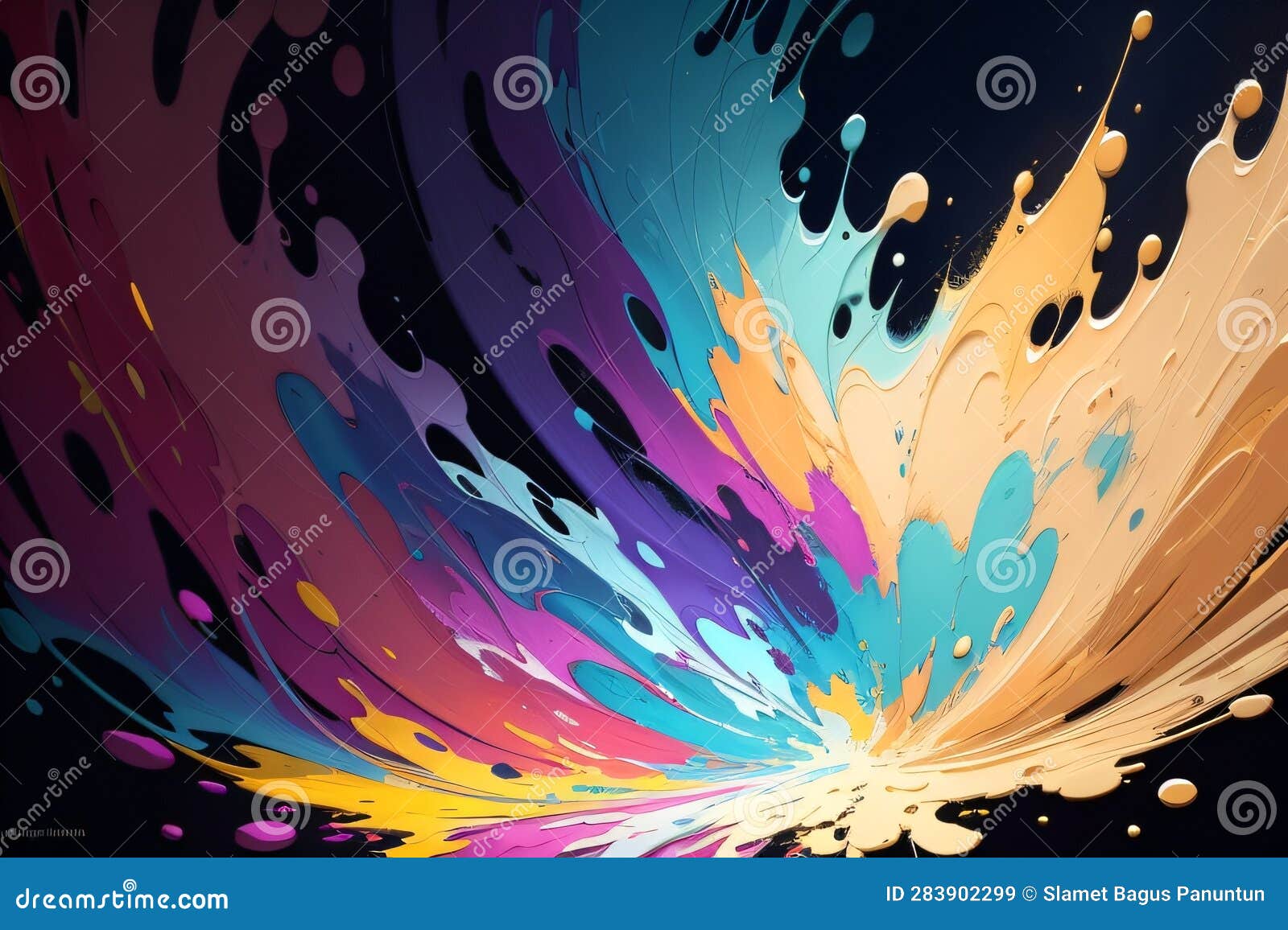 layered paint splashes in an abstract expressionist impressionist style