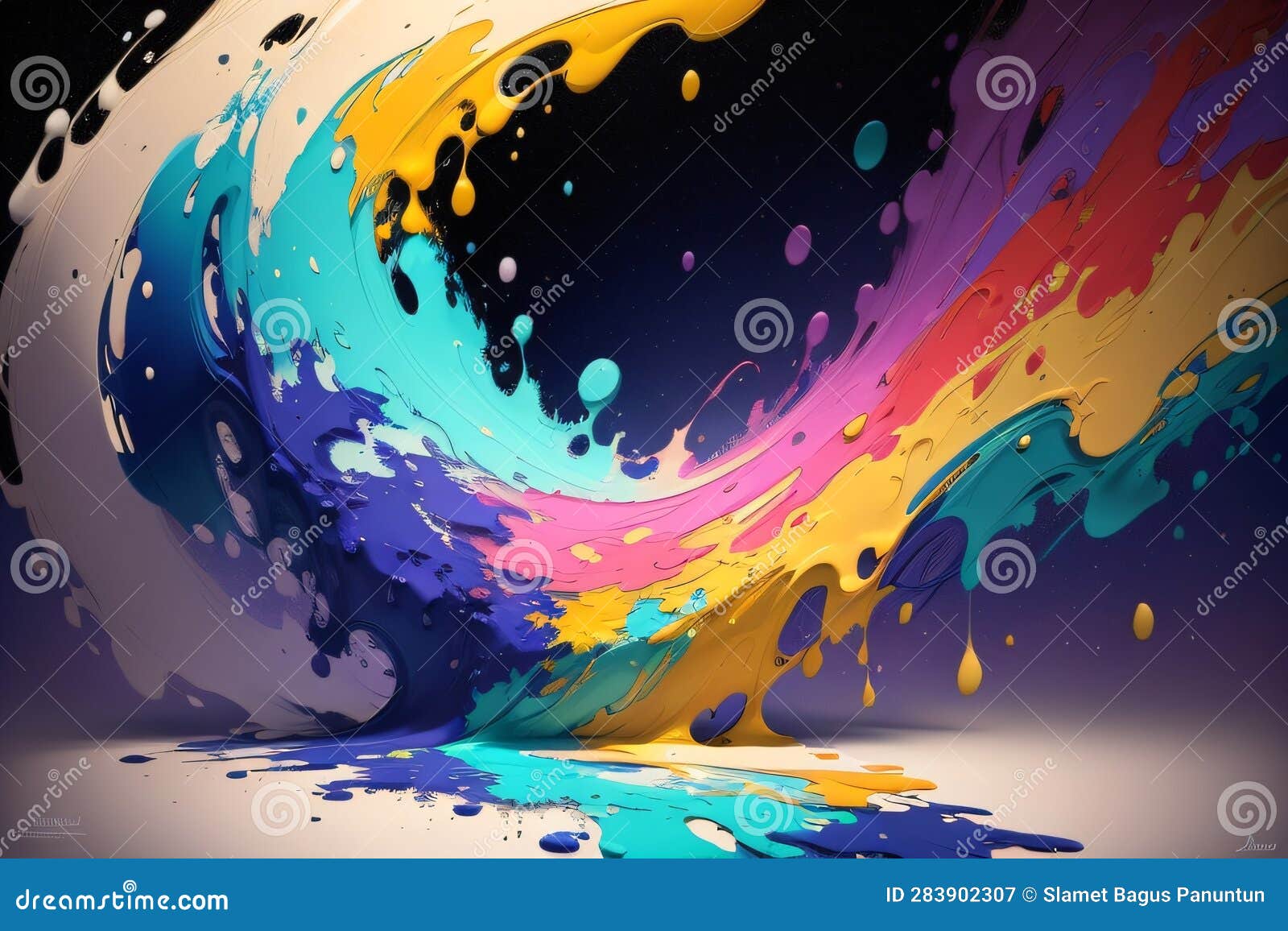 layered paint splashes in an abstract expressionist impressionist style