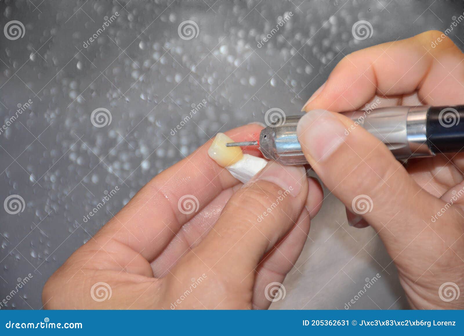 Layering and Processing Incisor with Ceramic Dental Technology Stock