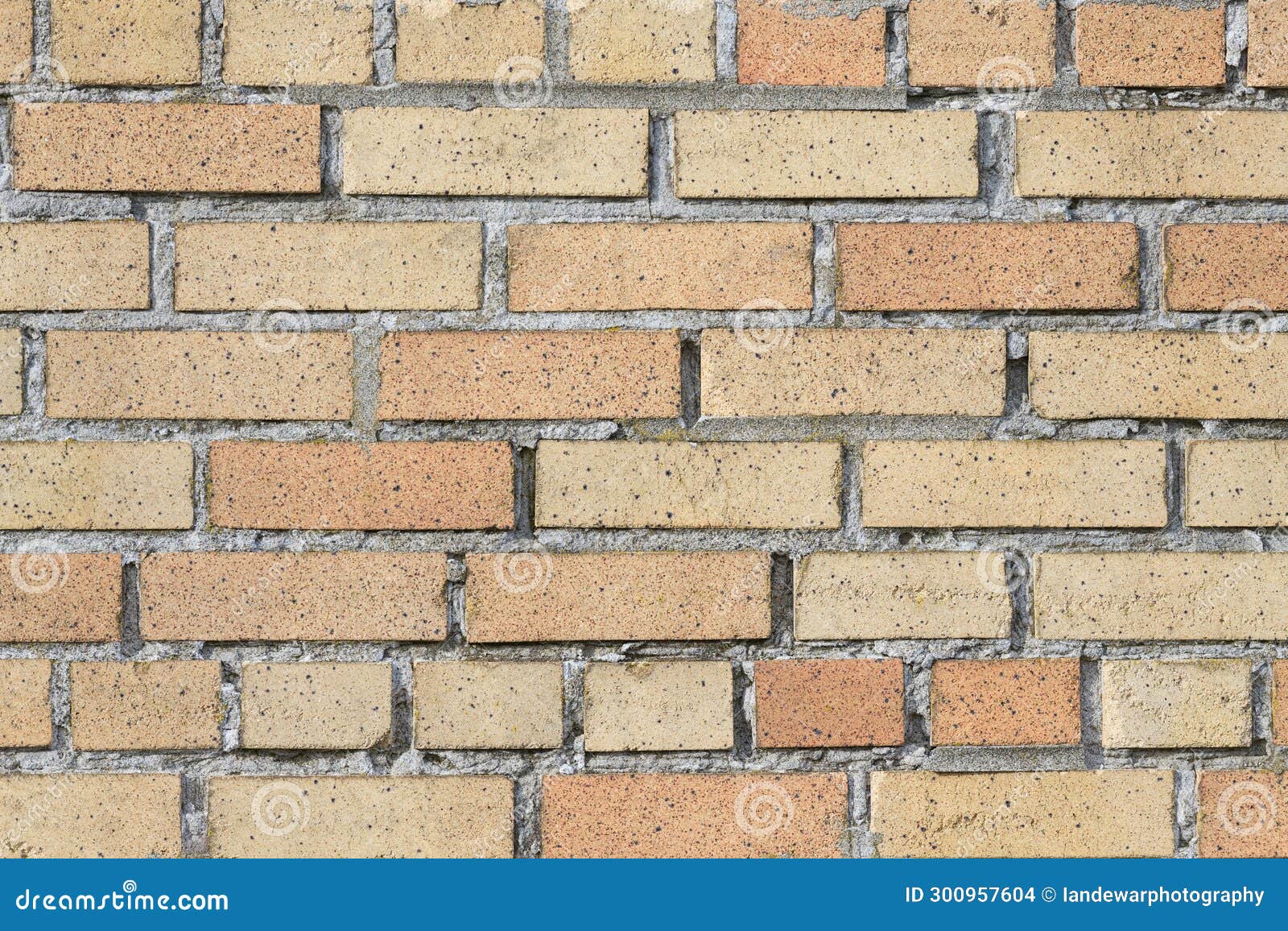 Layers of Yellow Bricks Laid Horizontally in Pattern with Aging Mortar
