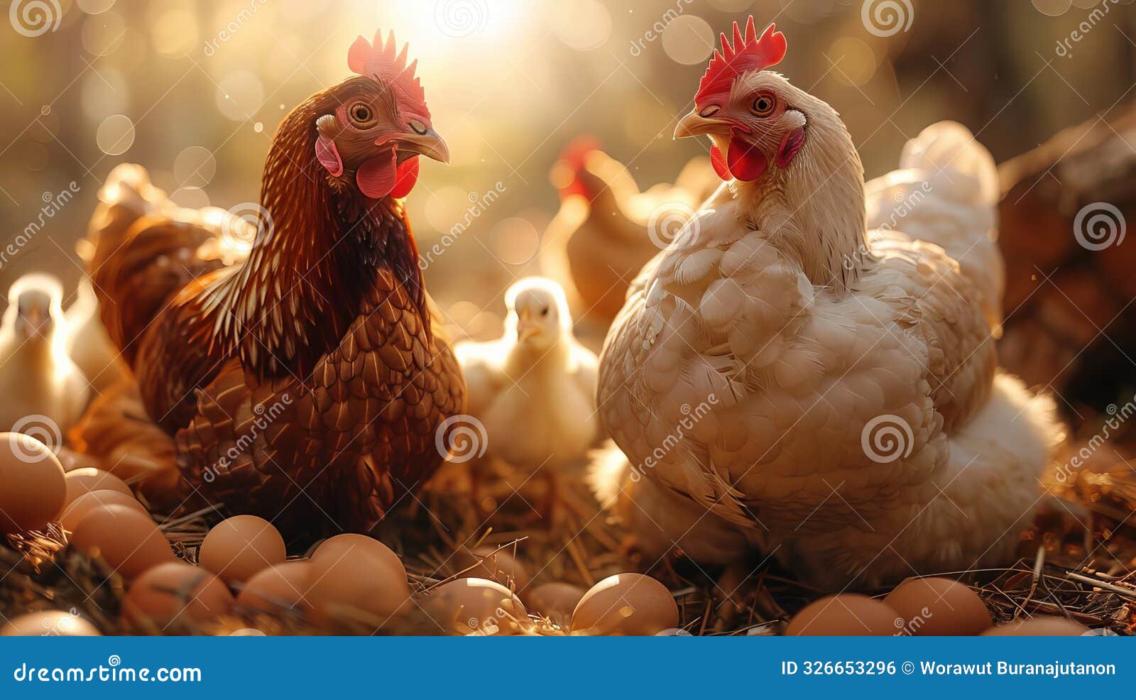 laying chicken farm, crowded hen house, natural egg laying scene, high resolution, photo realistic