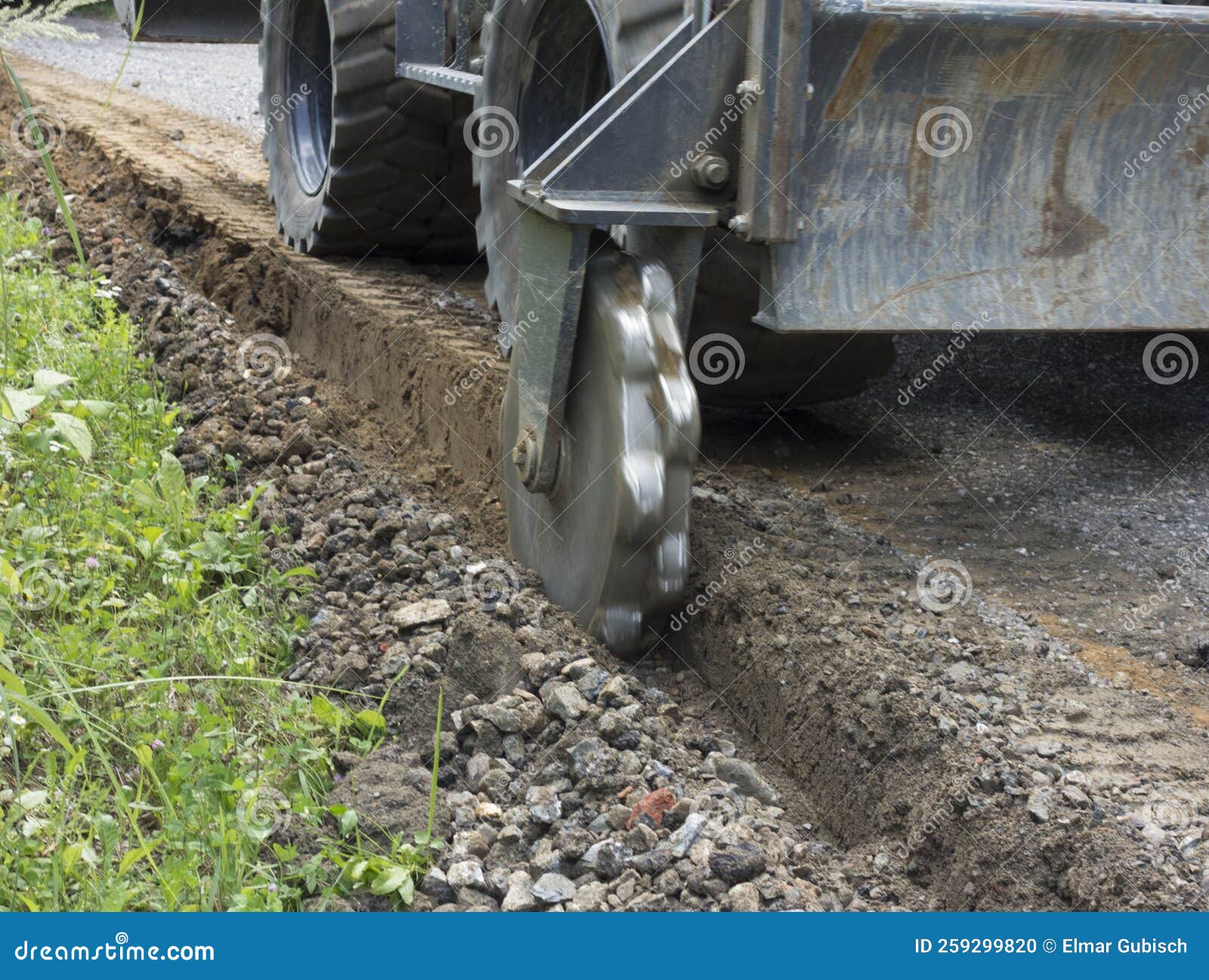 Laying Fiber Optic Cable with a Molding Cutter Stock Photo Image of
