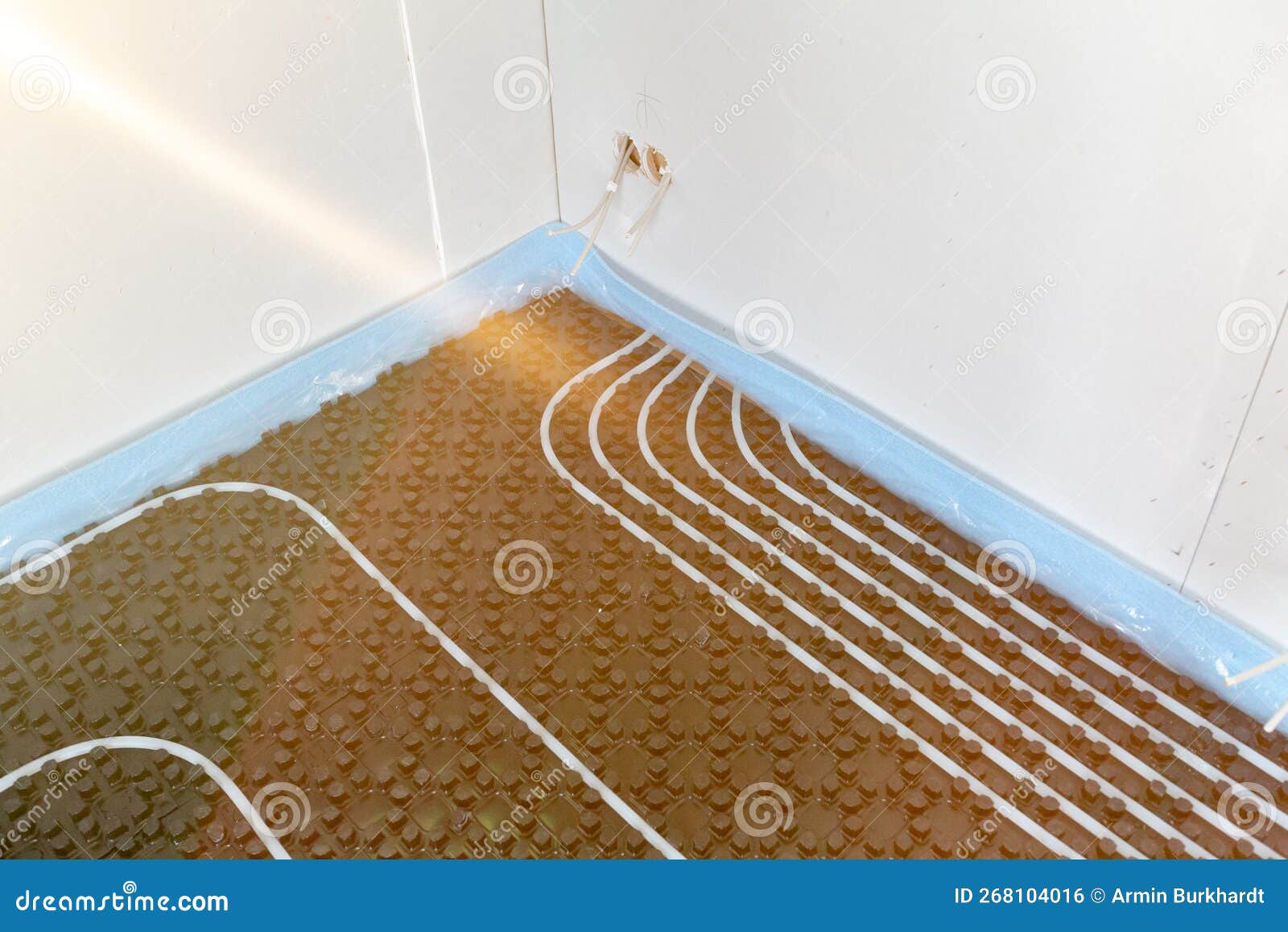 Construction of a Underfloor Heating System Stock Photo Image of