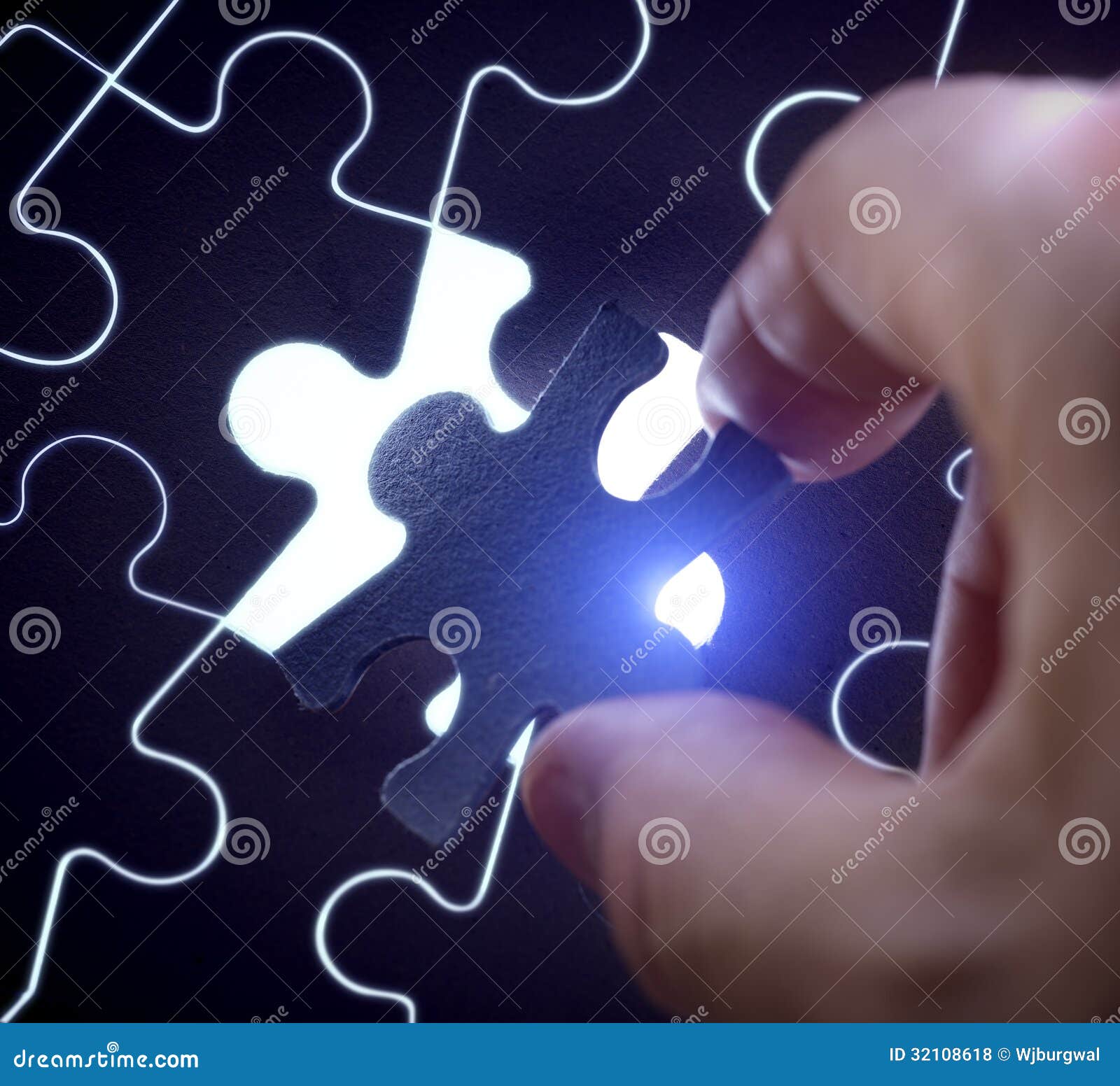 Laying The Last From The Puzzle Laying The Last From The Puzzle Stock Photo Image