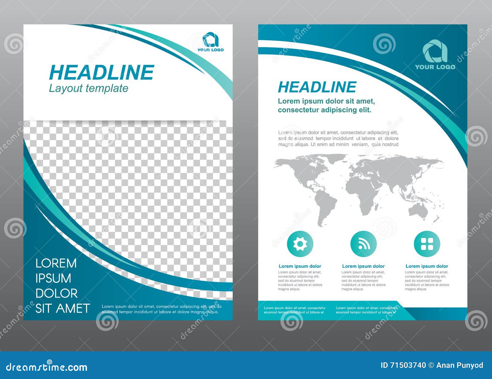 layout flyer template size a4 cover page