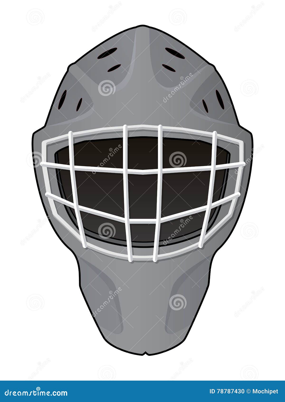 Black ice hockey goalkeeper helmet or mask Stock Vector