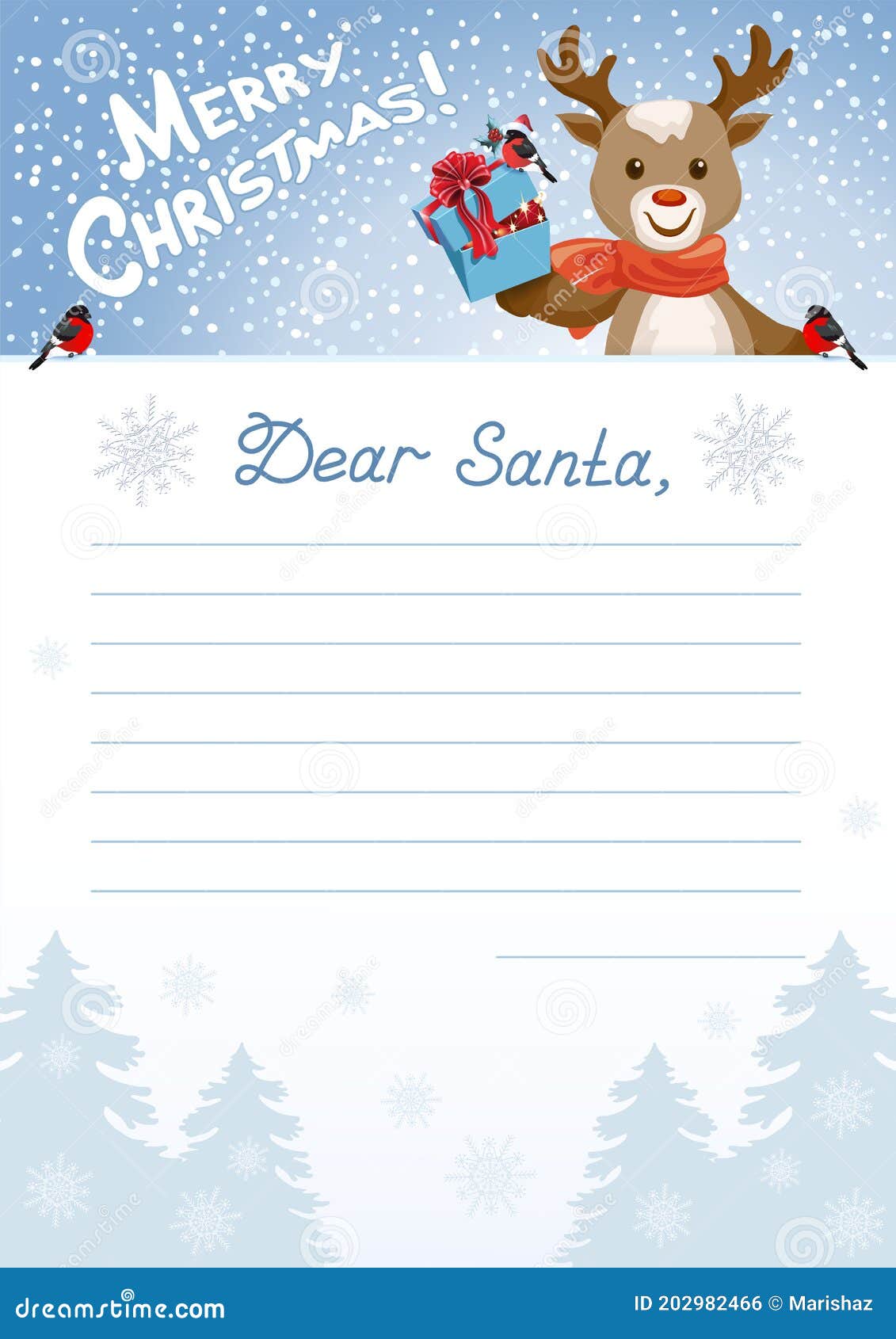 Layout Letter To Santa Claus with Inscription Stock Vector ...