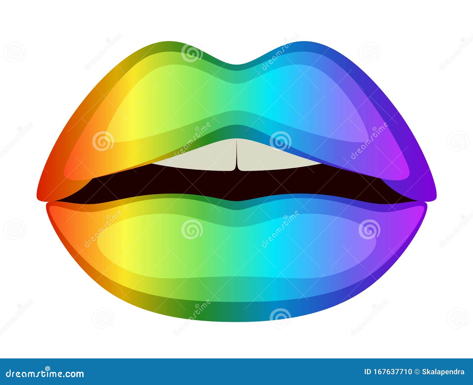 Lazos Arcoiris Ilustracion Del Vector Ilustracion De Boca