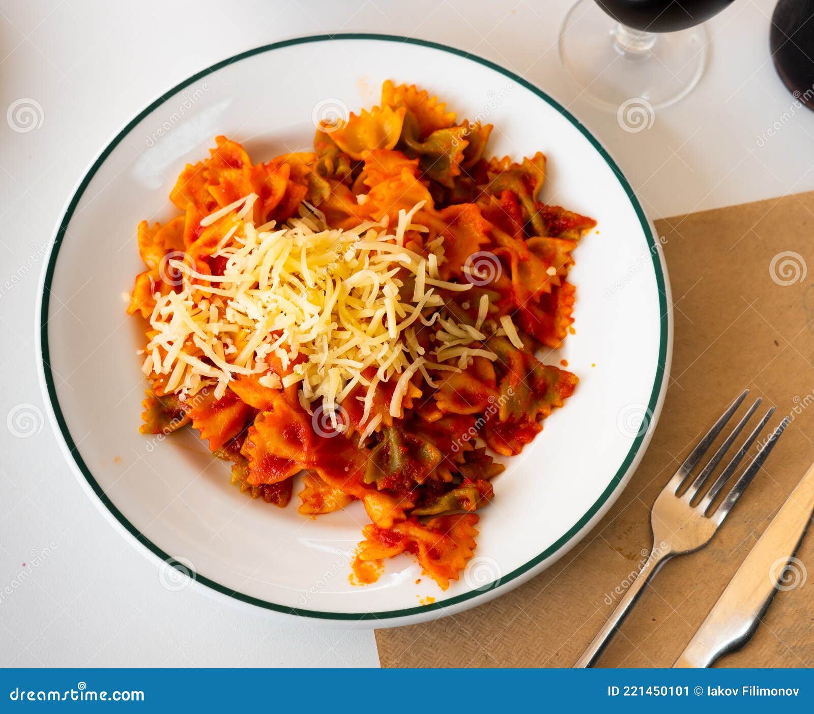 Lazos Con Tomate, Spanish Pasta in Tomato Sauce Stock Image Image of