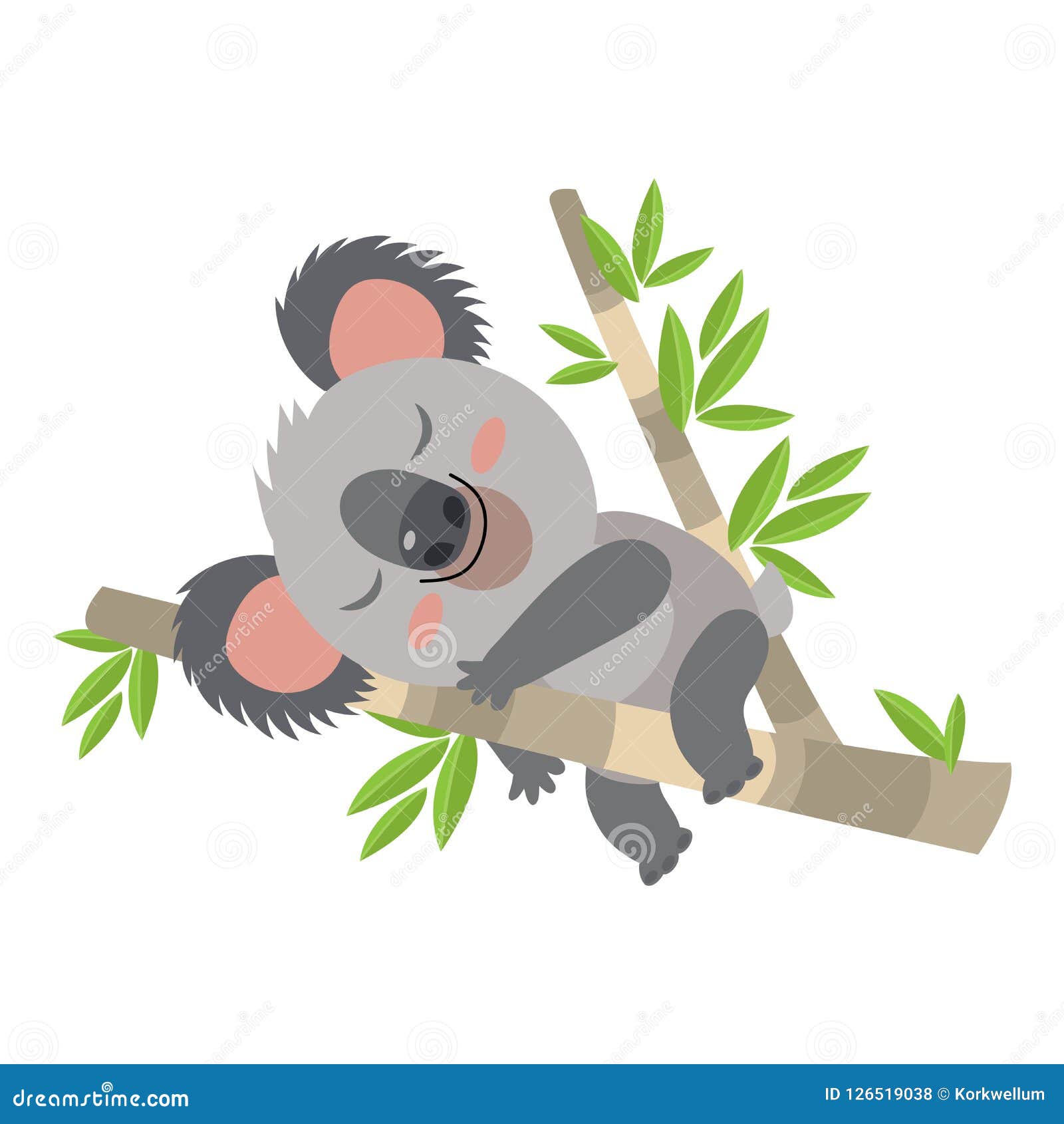Lazy Koala Sleeping on a Branch Cartoon Vector Illustration. Animal of Australia Stock Vector - Illustration of curious, cuddly: 126519038 Lazy Koala Sleeping on a Branch Cartoon Vector Illustration. Animal of Australia Stock Vector - Illustration of curious, cuddly: 126519038