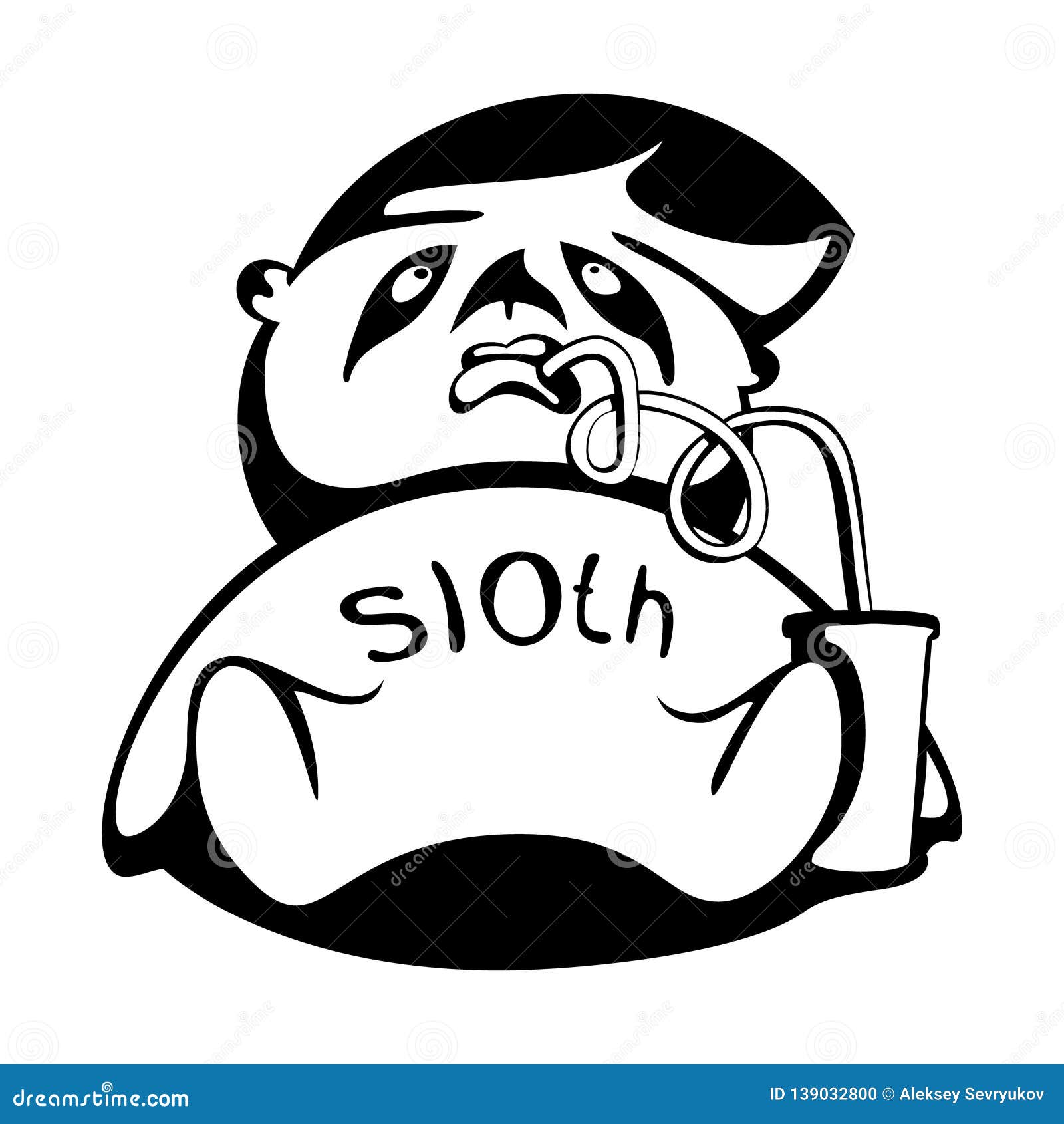 Lazy man. sloth stock vector. Illustration of vector - 139032800