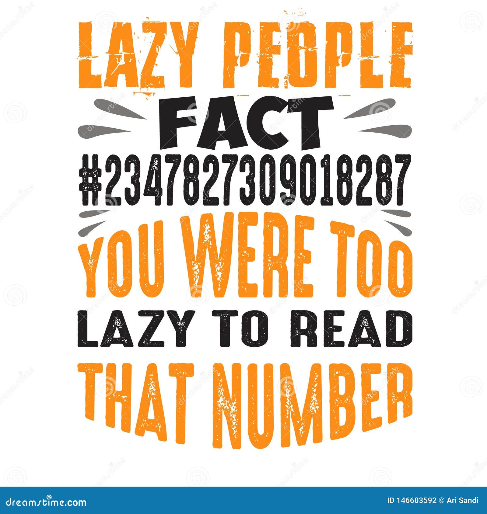 Lazy People Fact. Funny Quote Good for Print Stock Illustration Illustration of motivation
