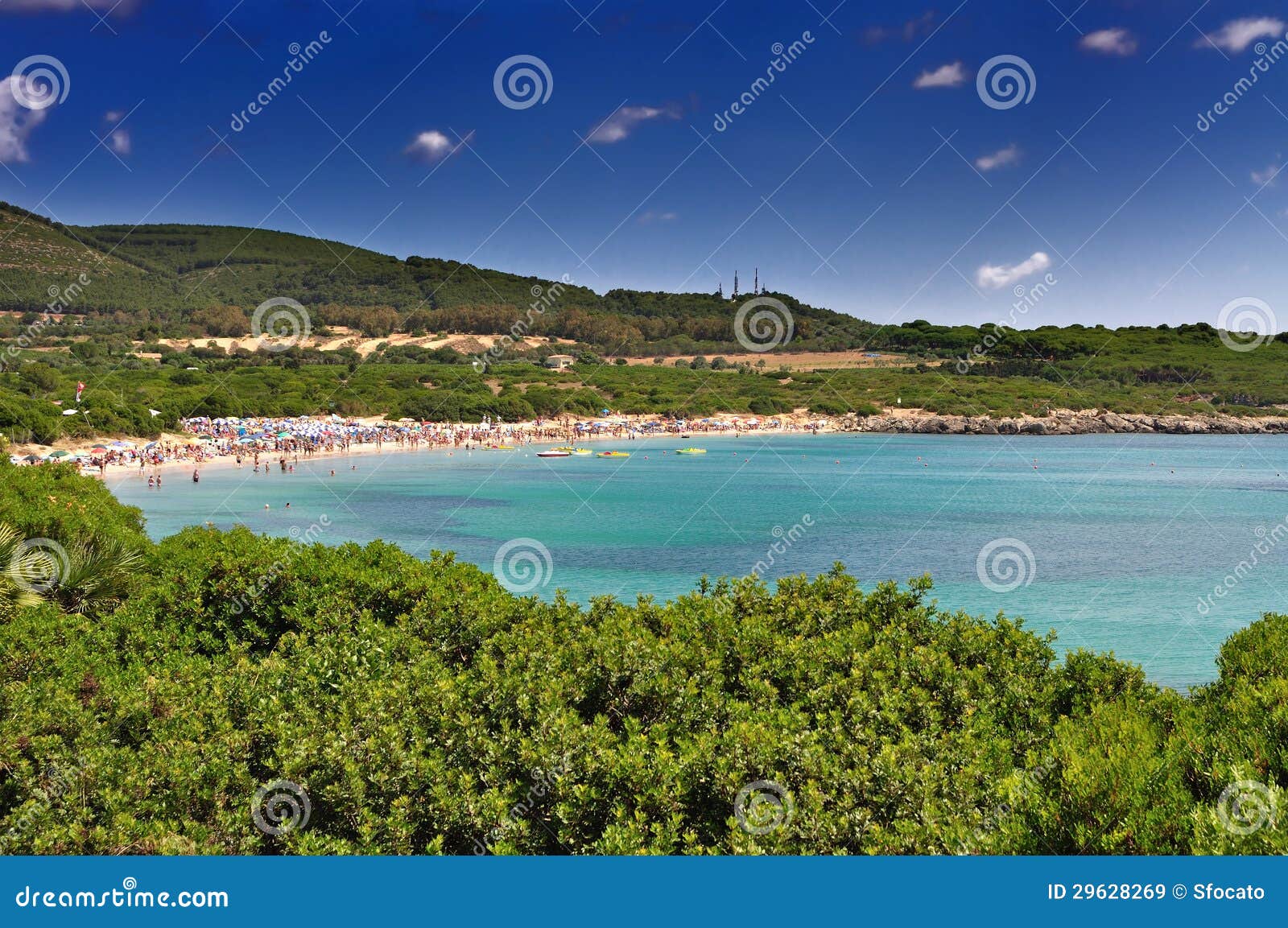 lazzaretto beach at alghero, sardinia, italy