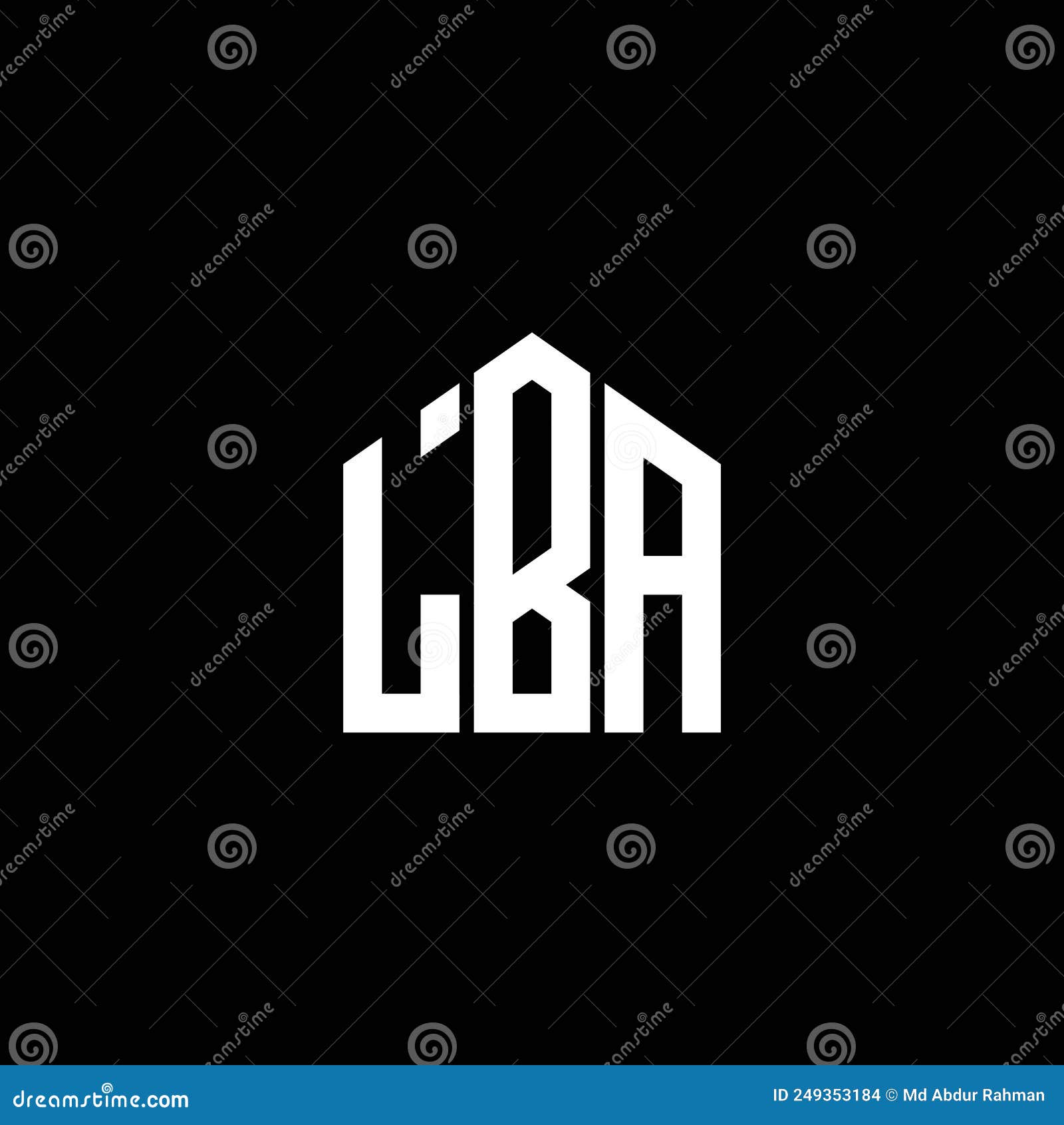 lba letter logo  on black background. lba creative initials letter logo concept. lba letter 