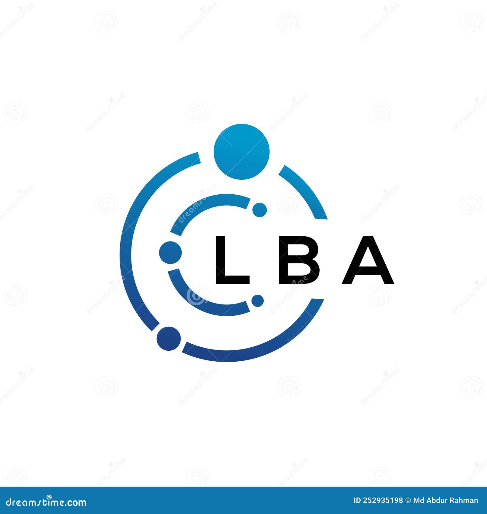 lba letter technology logo  on white background. lba creative initials letter it logo concept. lba letter 