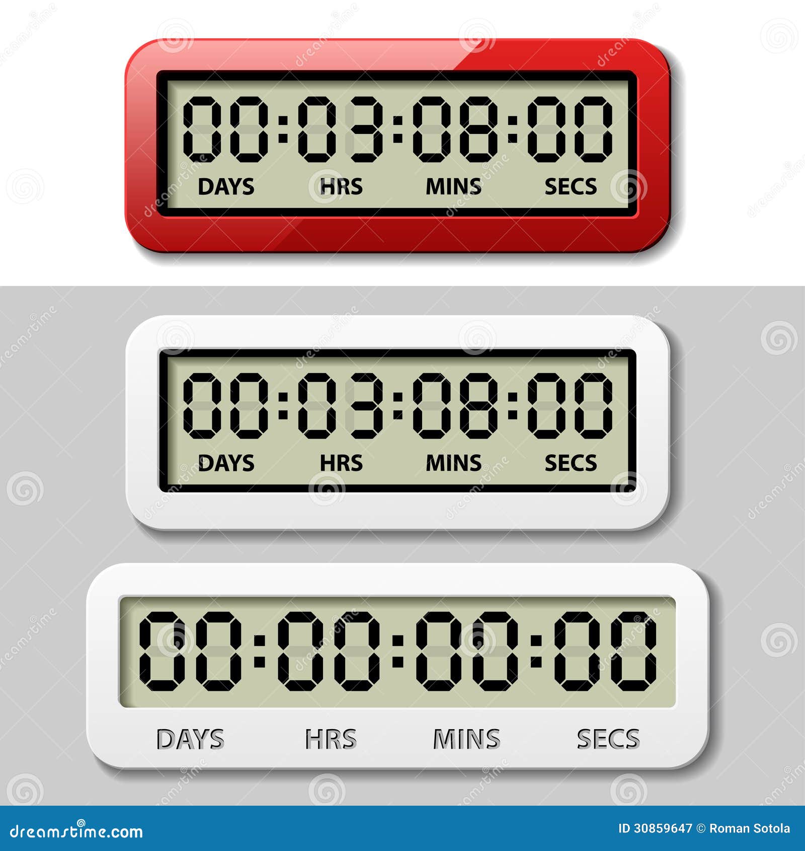 Countdown timer clock counter Royalty Free Vector Image