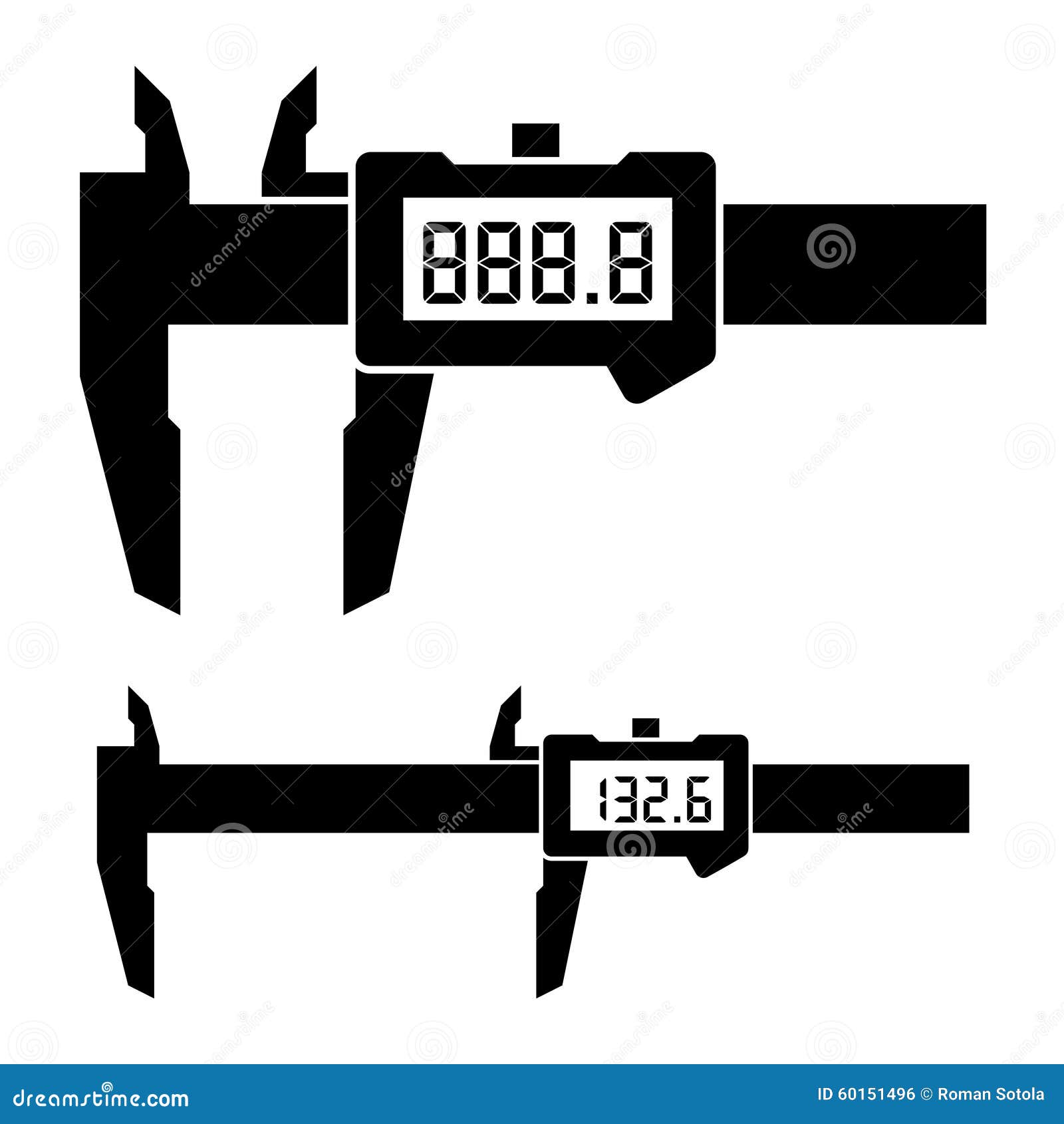 LCD Electronic Digital Caliper Micrometer Gauge Vernier Stock Vector