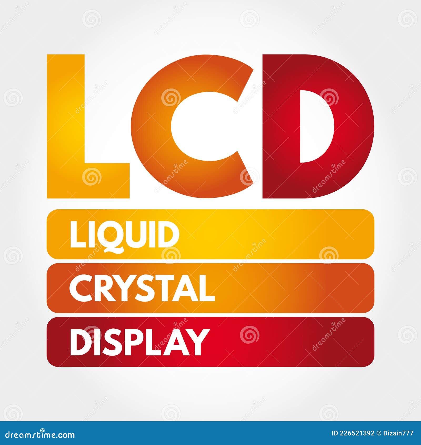 LCD Liquid Crystal Display Acronym, Technology Concept Background