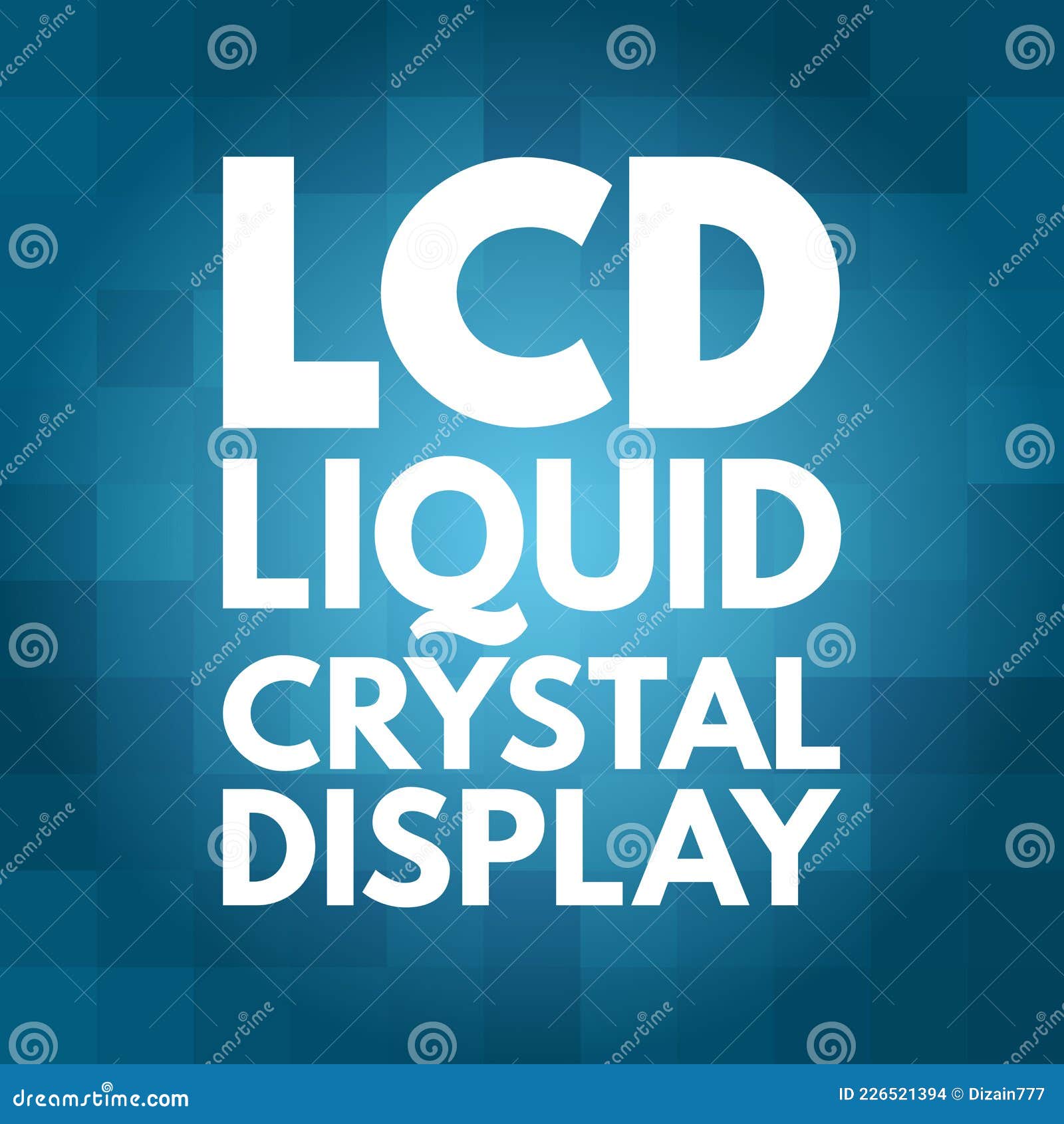 LCD Liquid Crystal Display Acronym, Technology Concept Background