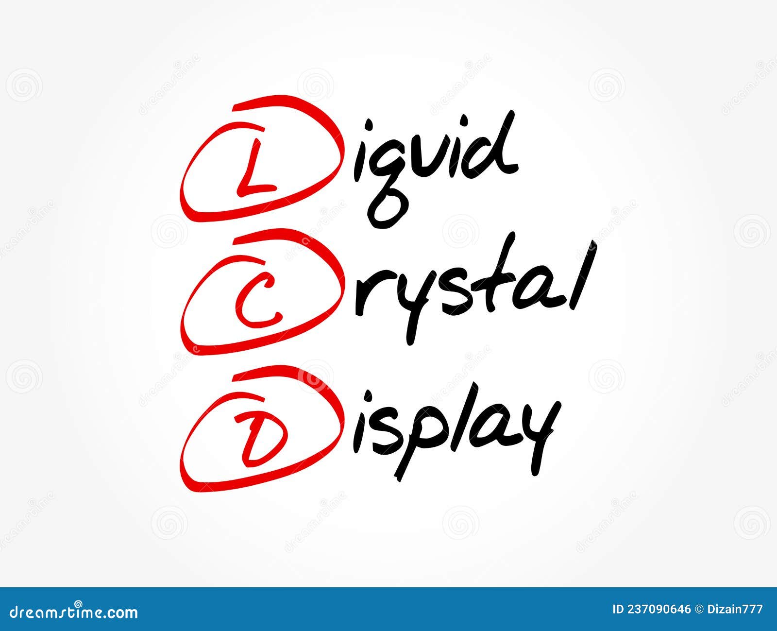 LCD Liquid Crystal Display Acronym, Technology Concept Background