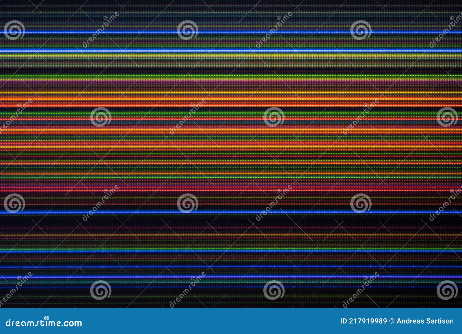 LCD Television with Broken Screen and Colorful Stripes Stock Image