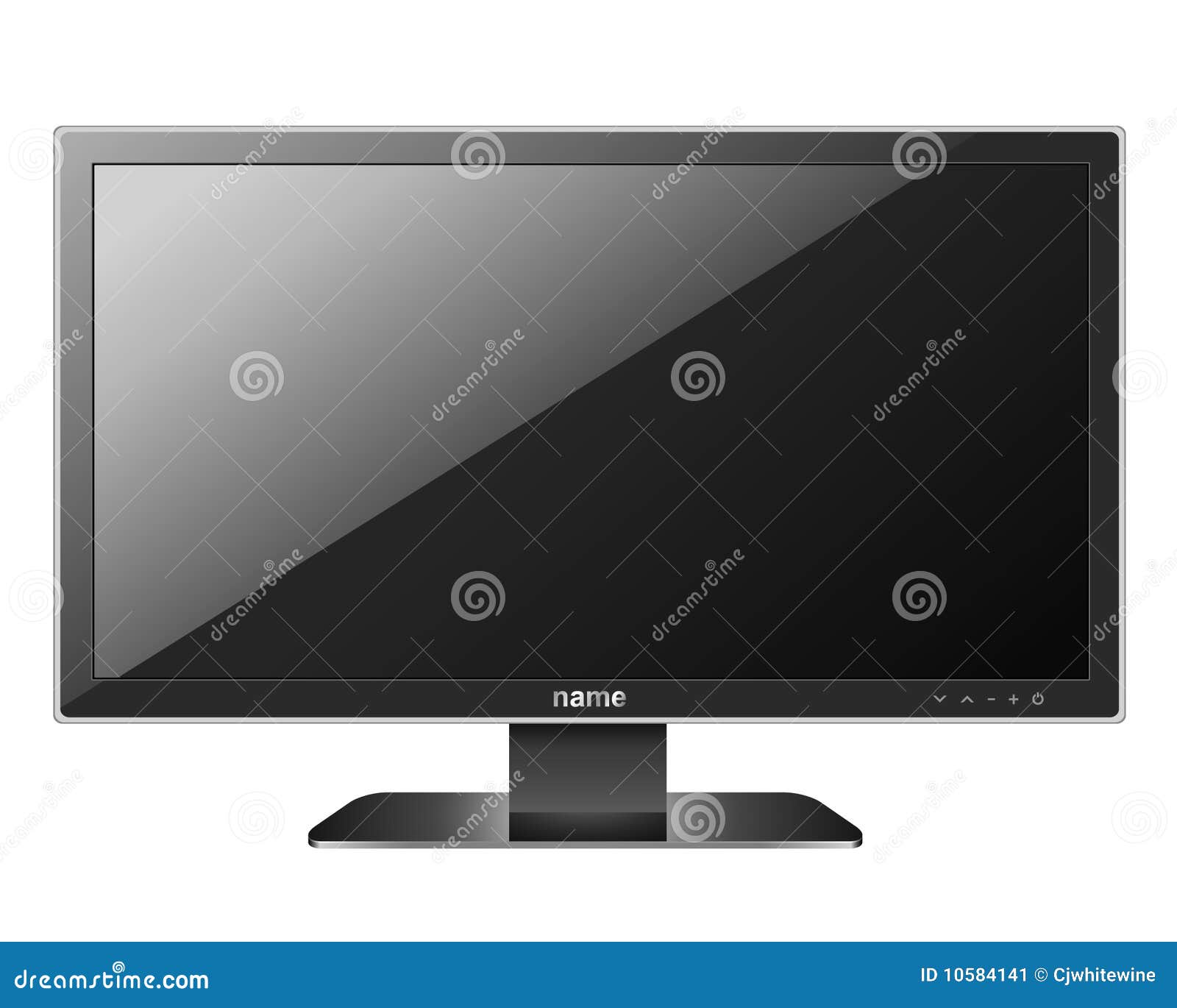 LCD TV stock vector. Illustration of screen, white, object - 10584141