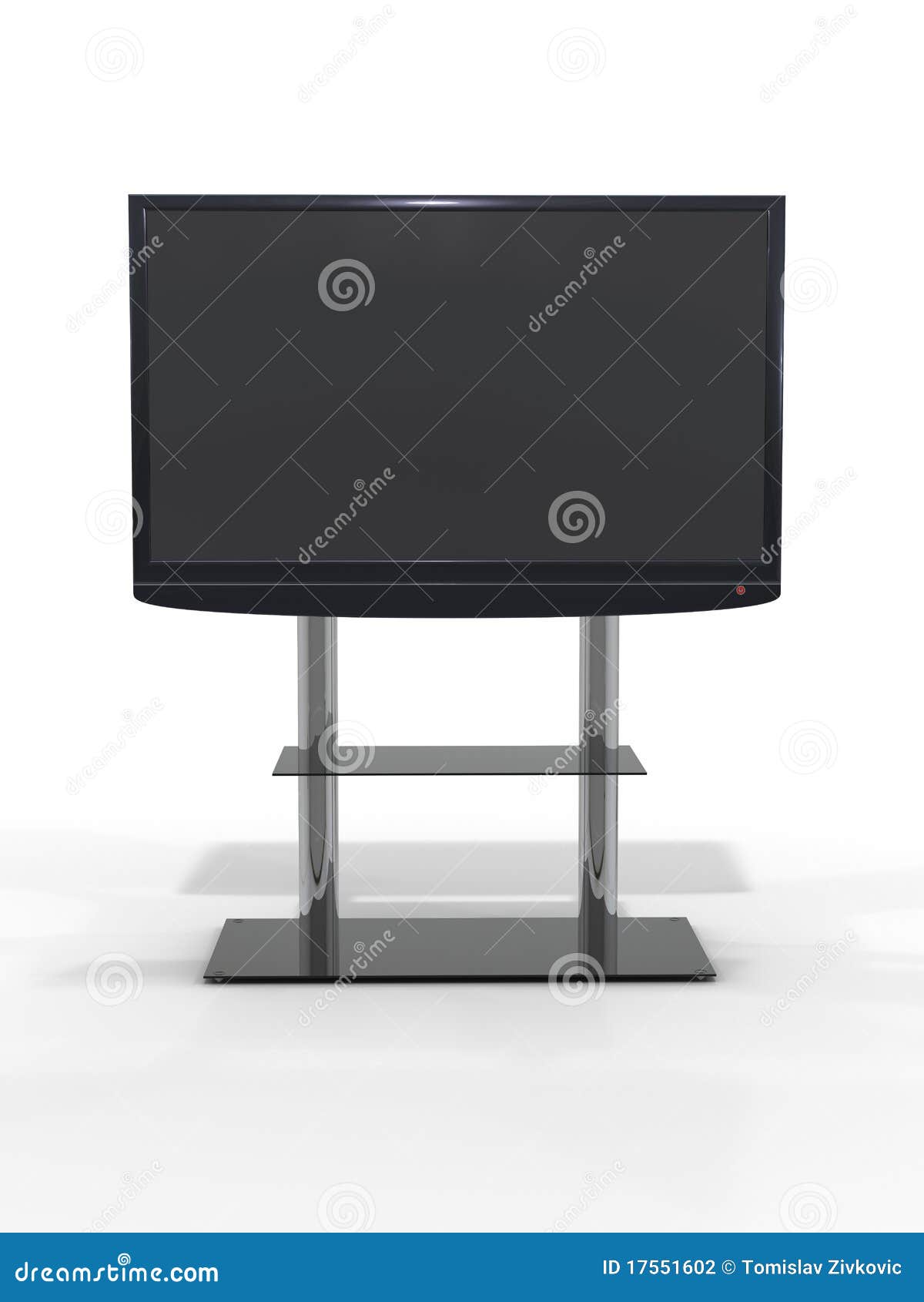 LCD TV Set on White Background Stock Illustration Illustration of