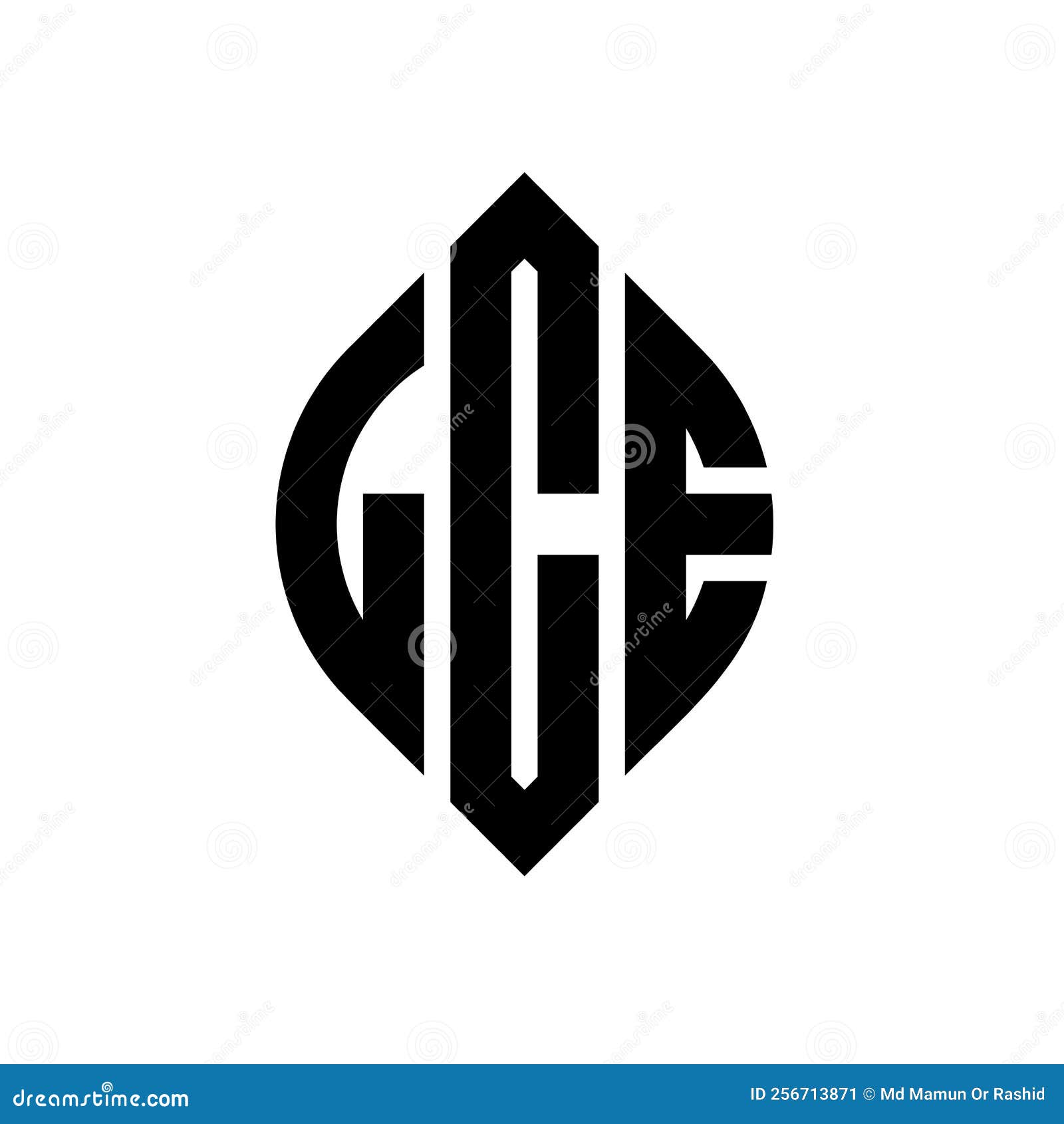 lce circle letter logo  with circle and ellipse . lce ellipse letters with typographic style. the three initials form a