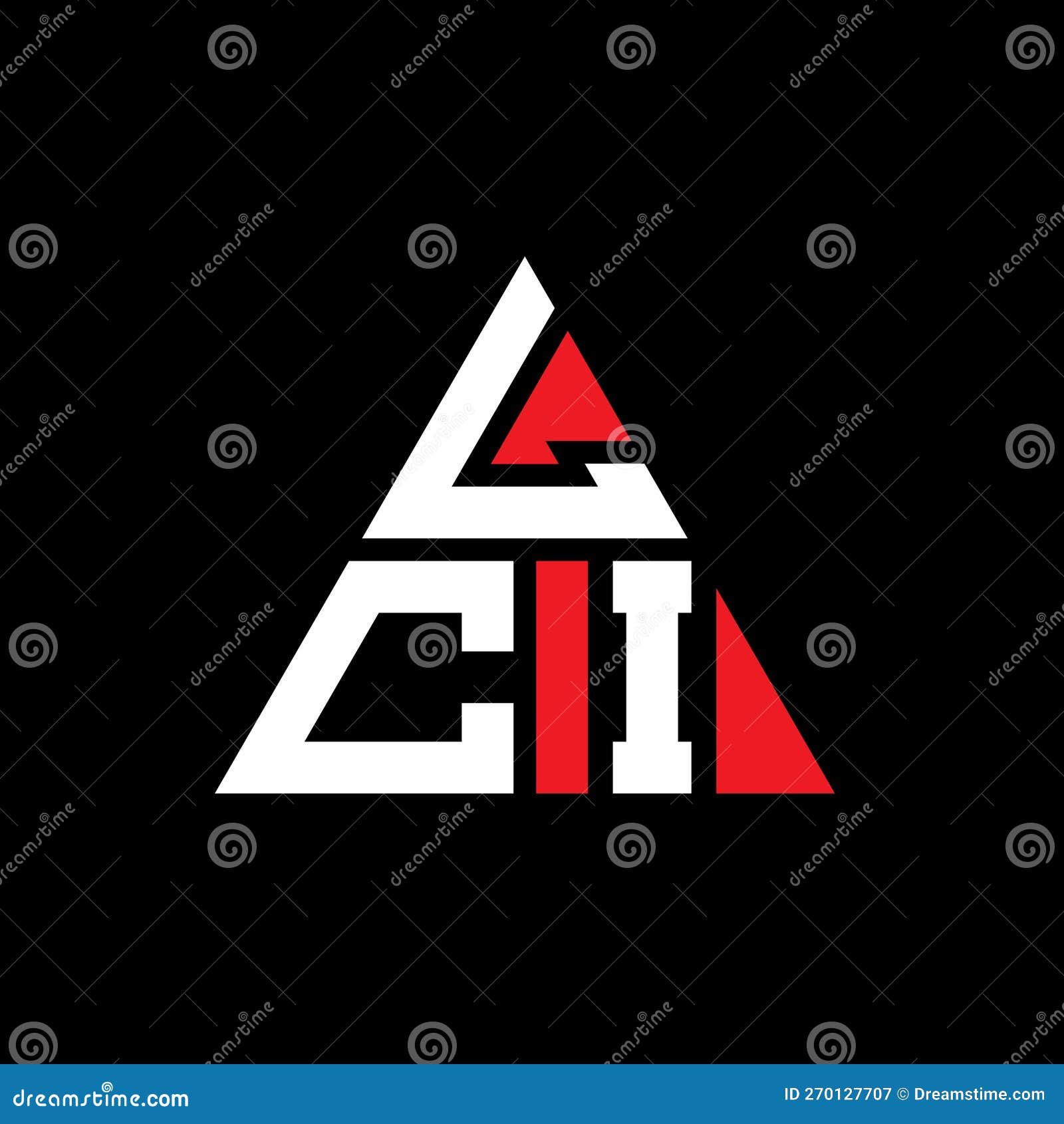 lci triangle letter logo  with triangle . lci triangle logo  monogram. lci triangle  logo template with red