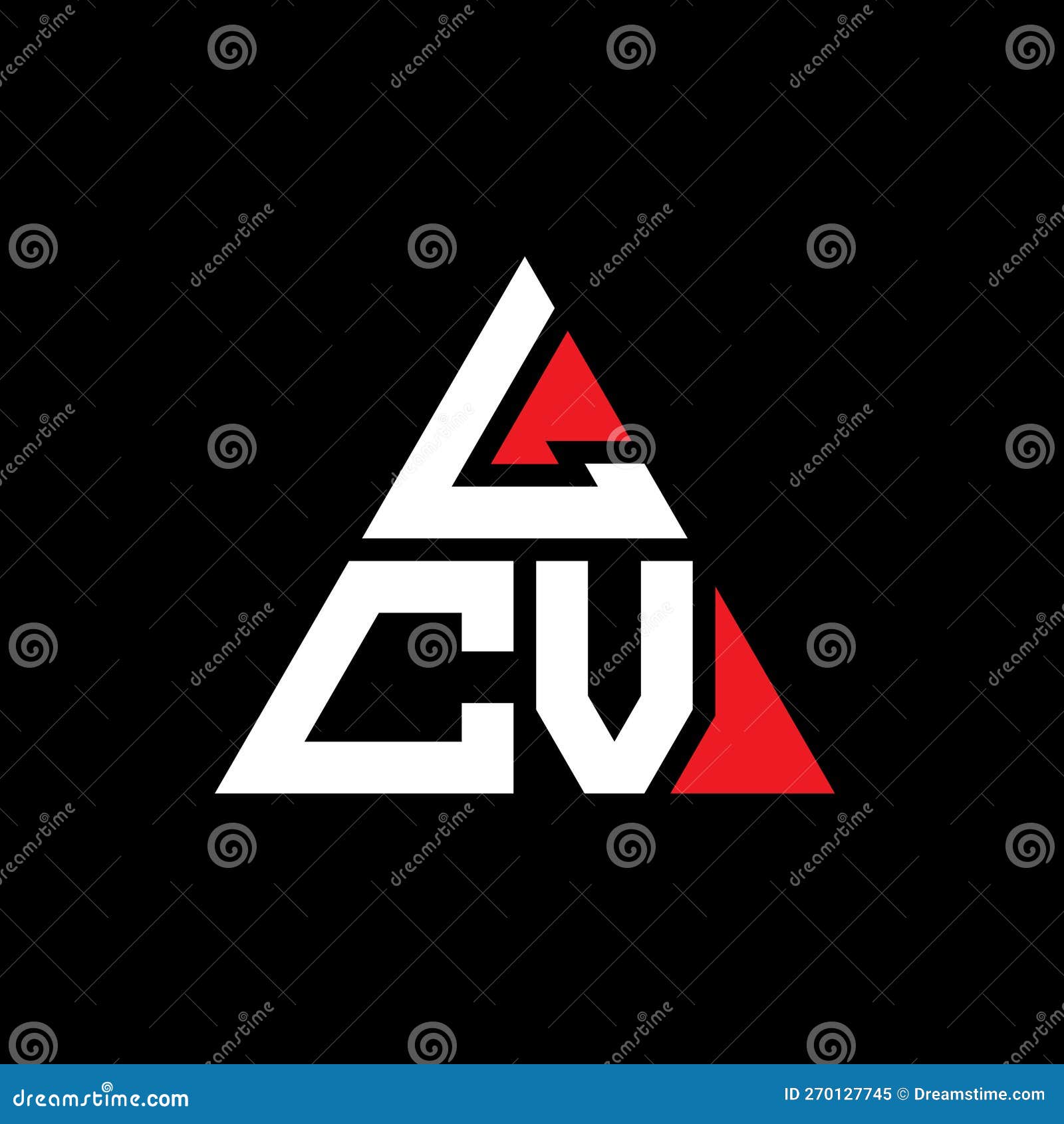 lcv triangle letter logo  with triangle . lcv triangle logo  monogram. lcv triangle  logo template with red