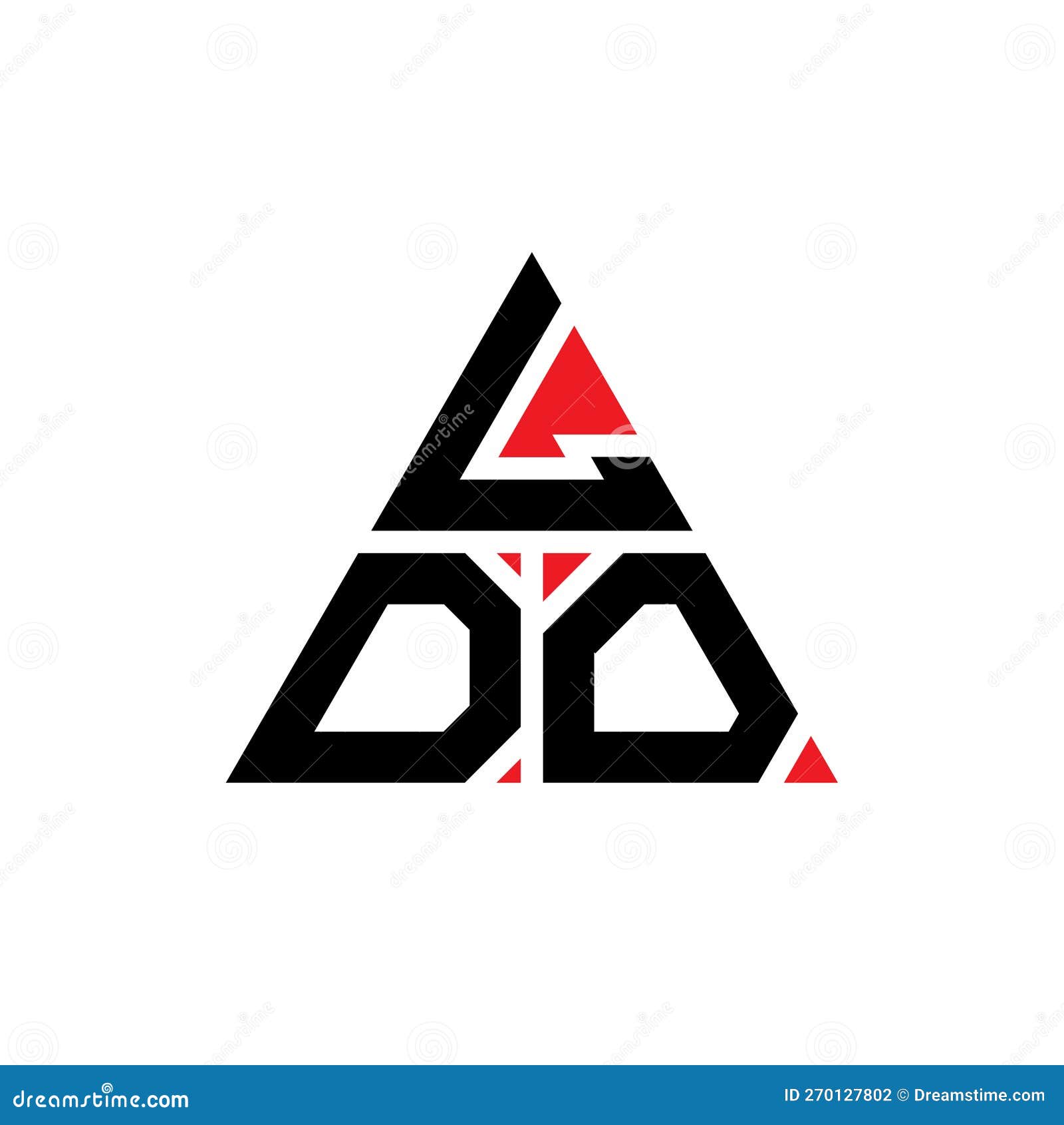 ldo triangle letter logo  with triangle . ldo triangle logo  monogram. ldo triangle  logo template with red