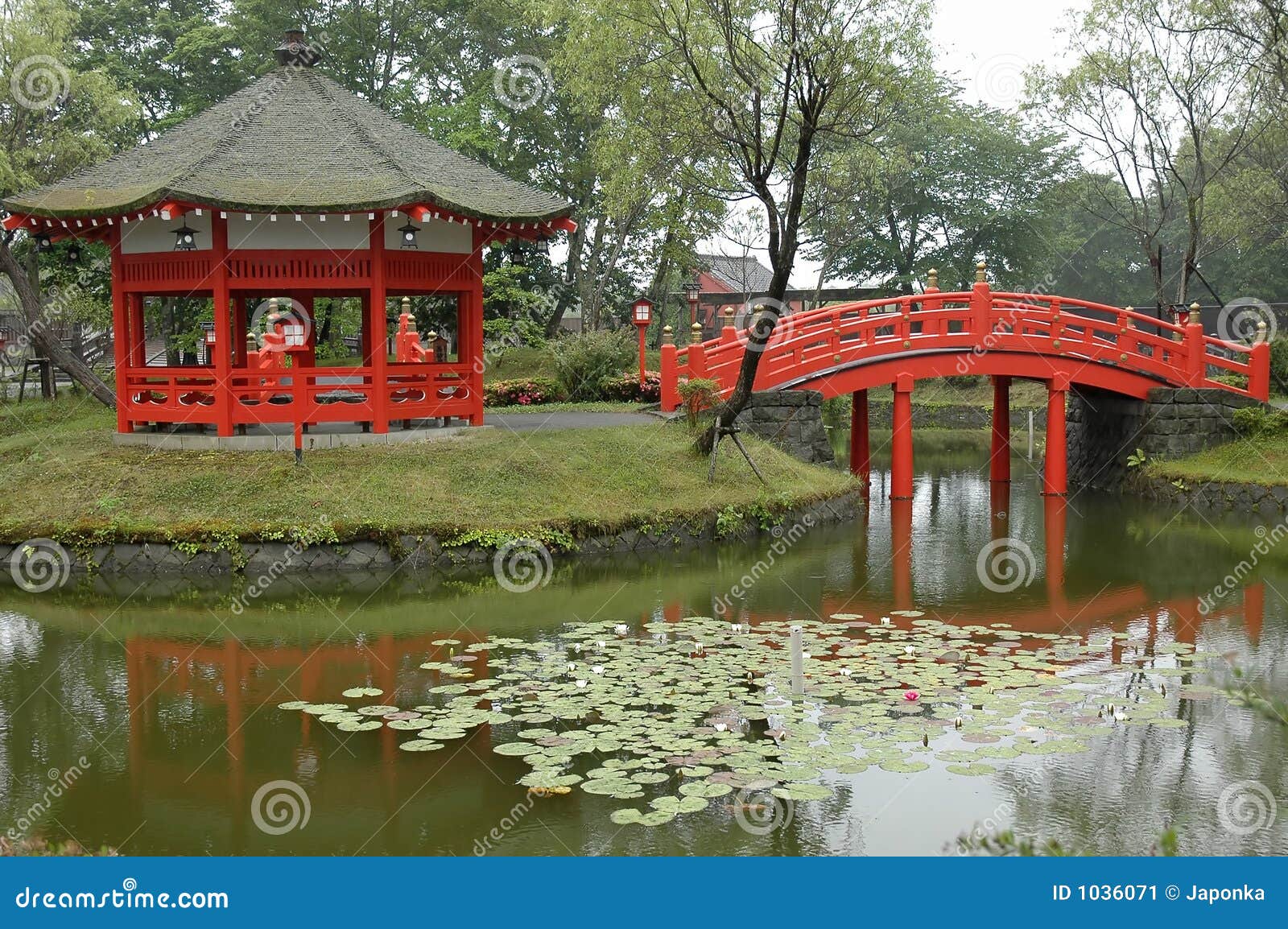 pergola bois jardin japonais