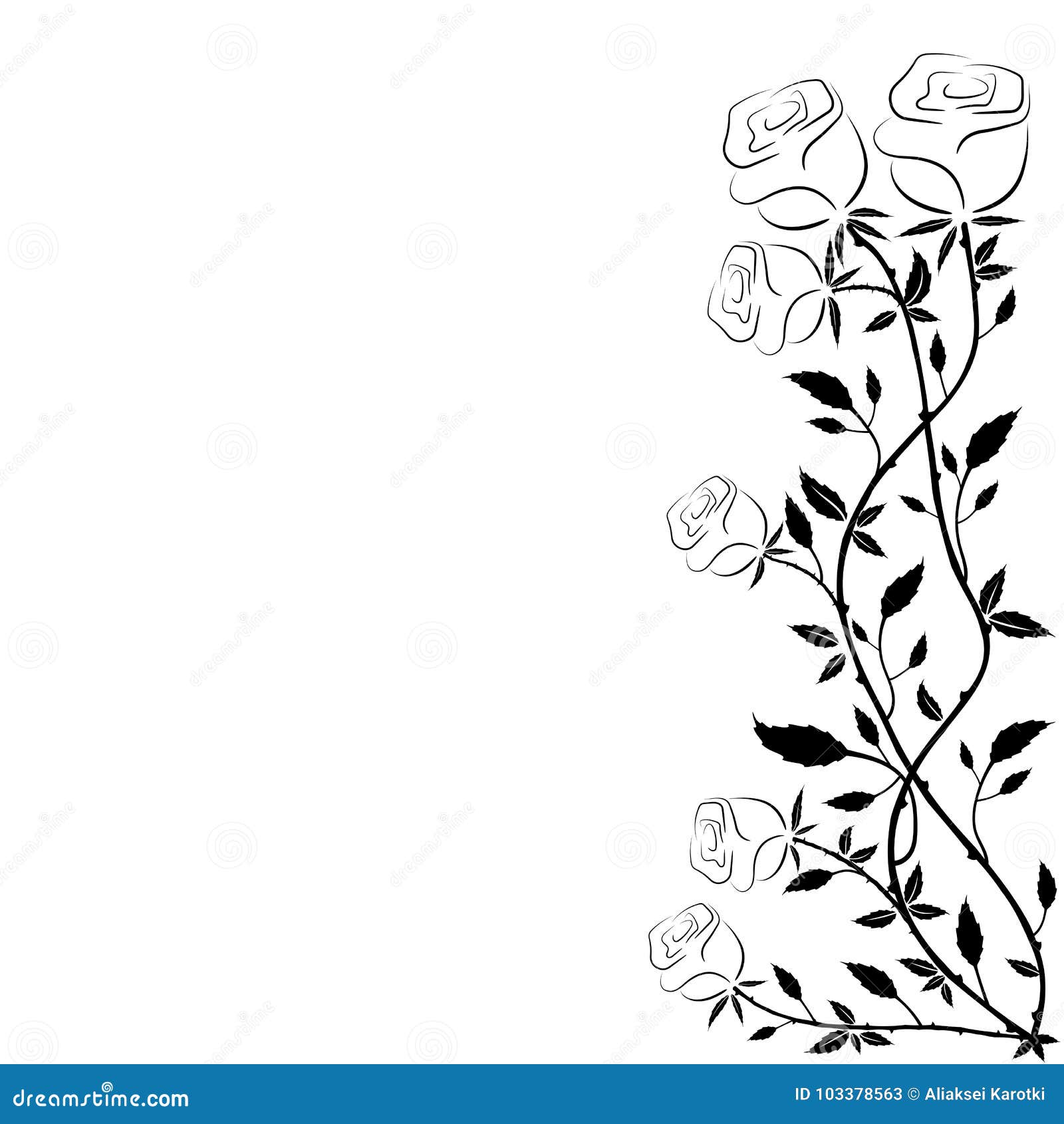 Le Cadre Simple Des Roses Sur Un Fond Blanc Concevez Pour Saluer Invitation Affiches Cartes Postales Le Jour Du S De Valenti Illustration Stock Illustration Du Saluer Cadre