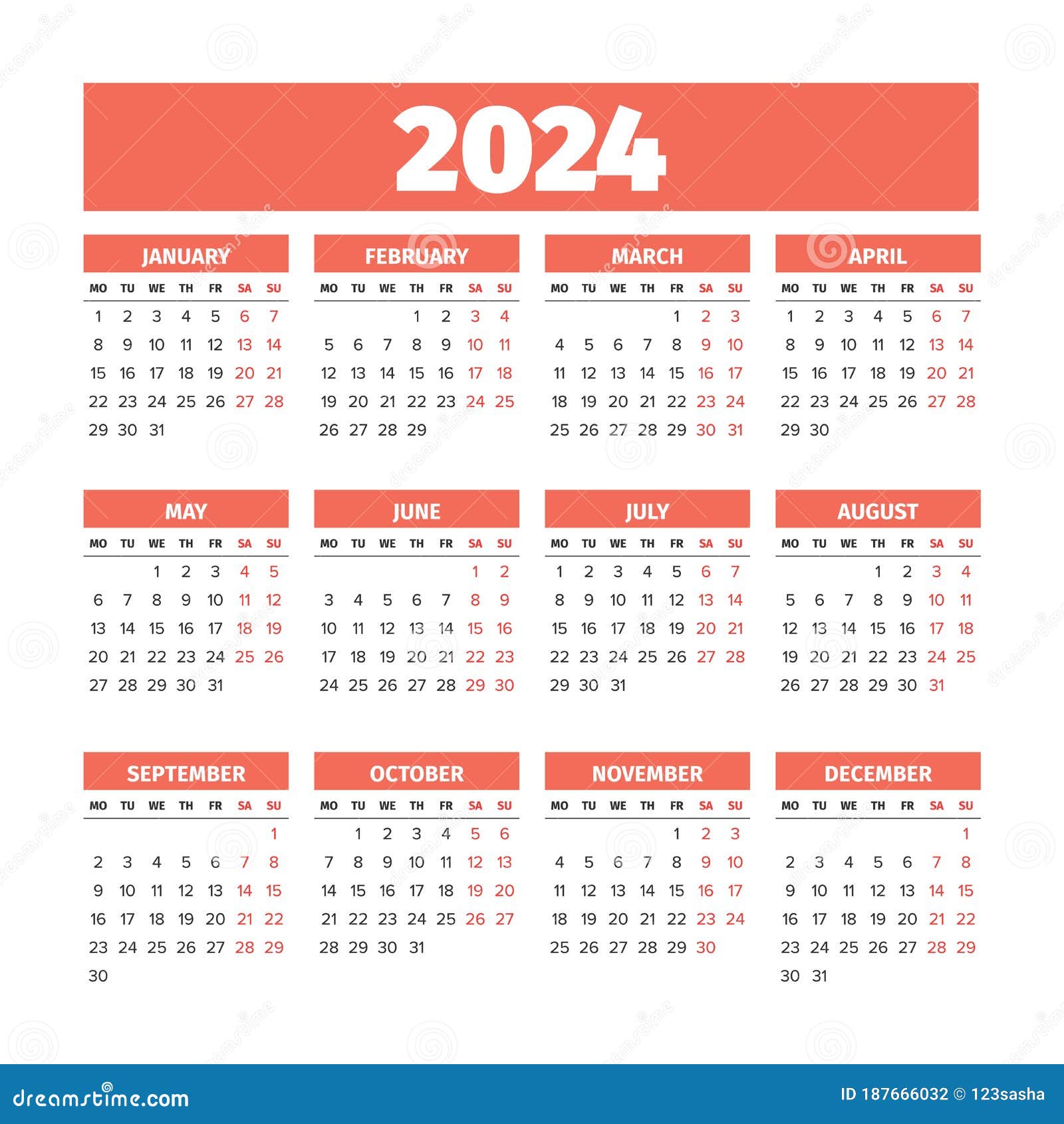 Le Calendrier 2024 Avec Les Semaines Qui Commencent Le Lundi