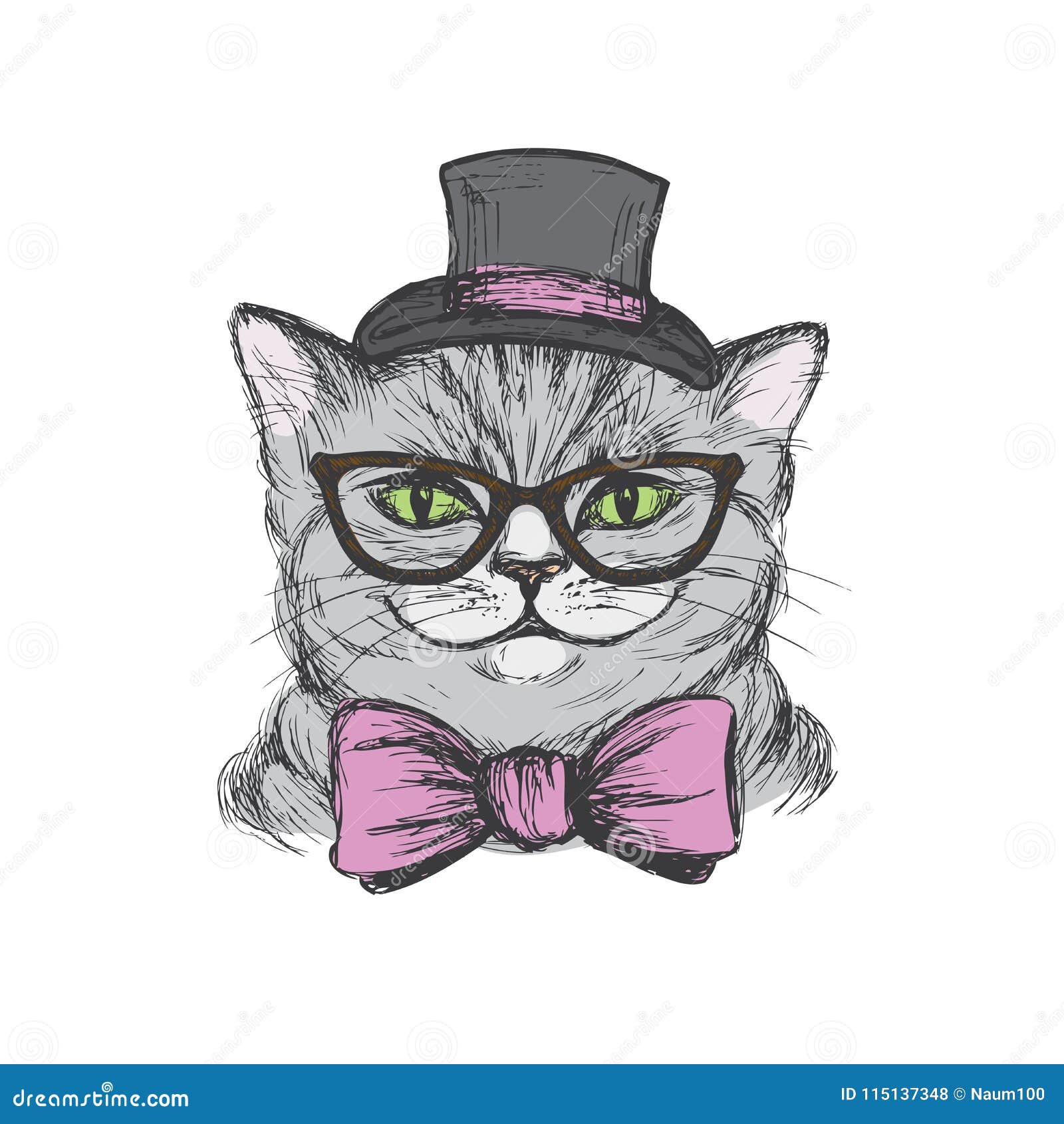 Le Chat Mignon S Est Habille Dans Un Chapeau Un Lien Et Des Verres Illustration De Vecteur Illustration Du Dans Mignon Le Chat Mignon S Est Habille Dans Un Chapeau Un Lien Et Des Verres Illustration De Vecteur Illustration Du Dans Mignon
