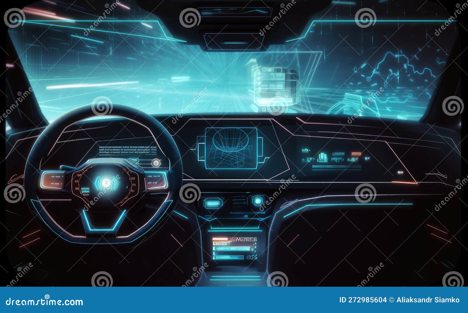 futuriste autonome véhicule poste de pilotage. voiture numérique tableau de  bord. génératif ai 25477822 Photo de stock chez Vecteezy