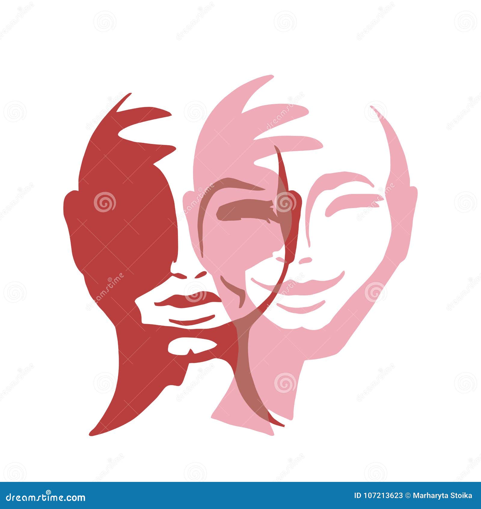 Comment S'appelle Une Personne Qui A Une Double Personnalité Le Concept D'une Double Personnalité Illustration de Vecteur