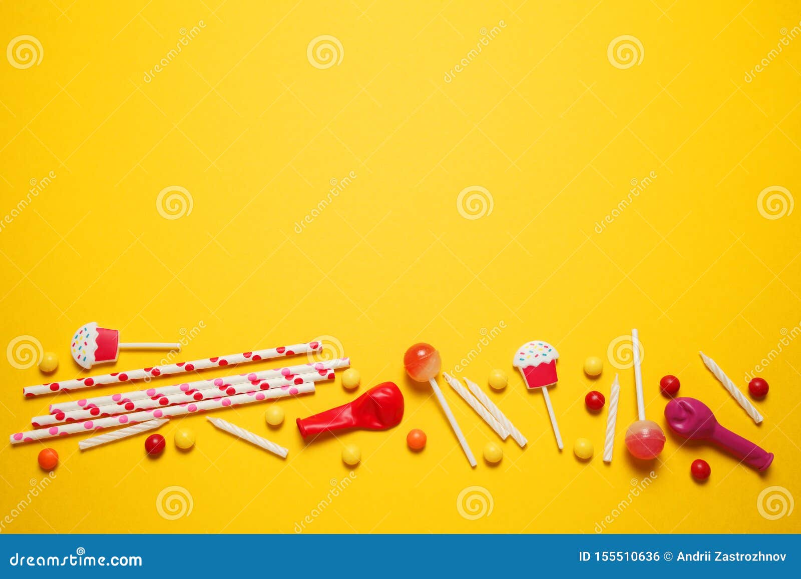 Colorful Happy Birthday Decor For Children Party Invitation Copy Space For Text Photo Stock Image Du Colorful Birthday