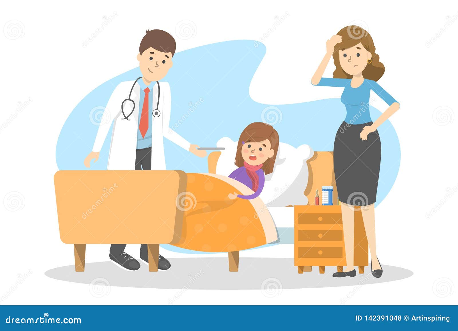 Le Docteur Rendent Visite A L Enfant Malade Se Situant Dans Le Lit Illustration De Vecteur Illustration Du Toddler Vecteur Le Docteur Rendent Visite A L Enfant Malade Se Situant Dans Le Lit Illustration De Vecteur Illustration Du Toddler Vecteur