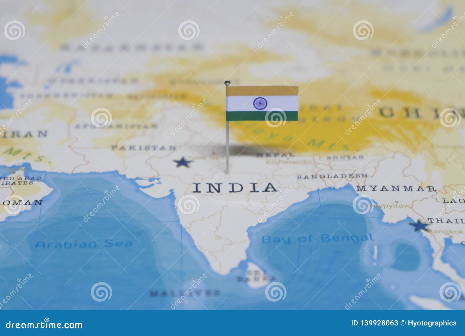 Le Drapeau De Linde Dans La Carte Du Monde Image Stock