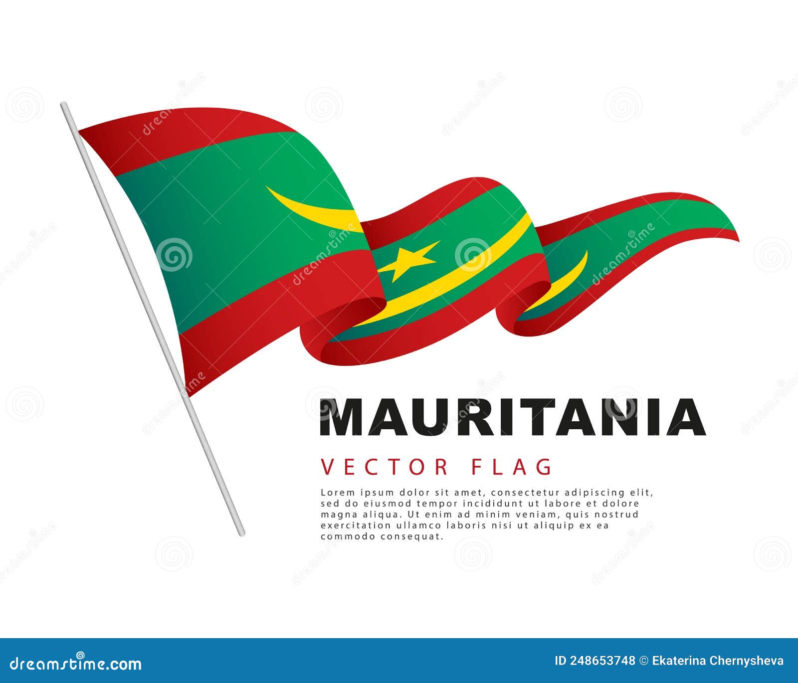 Drapeau National De La Mauritanie Fond Avec Le Drapeau De La Mauritanie