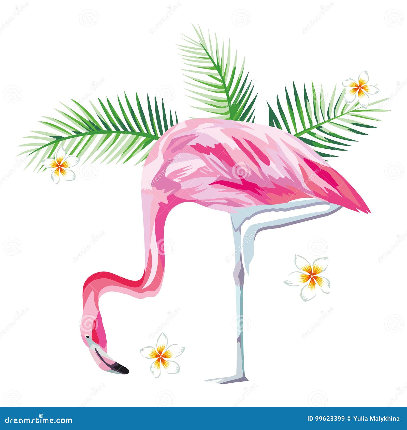 Gratuit Images Le Flamant Rose Avec Des Plantes Tropicales Et Les Fleurs Echouent dernière par