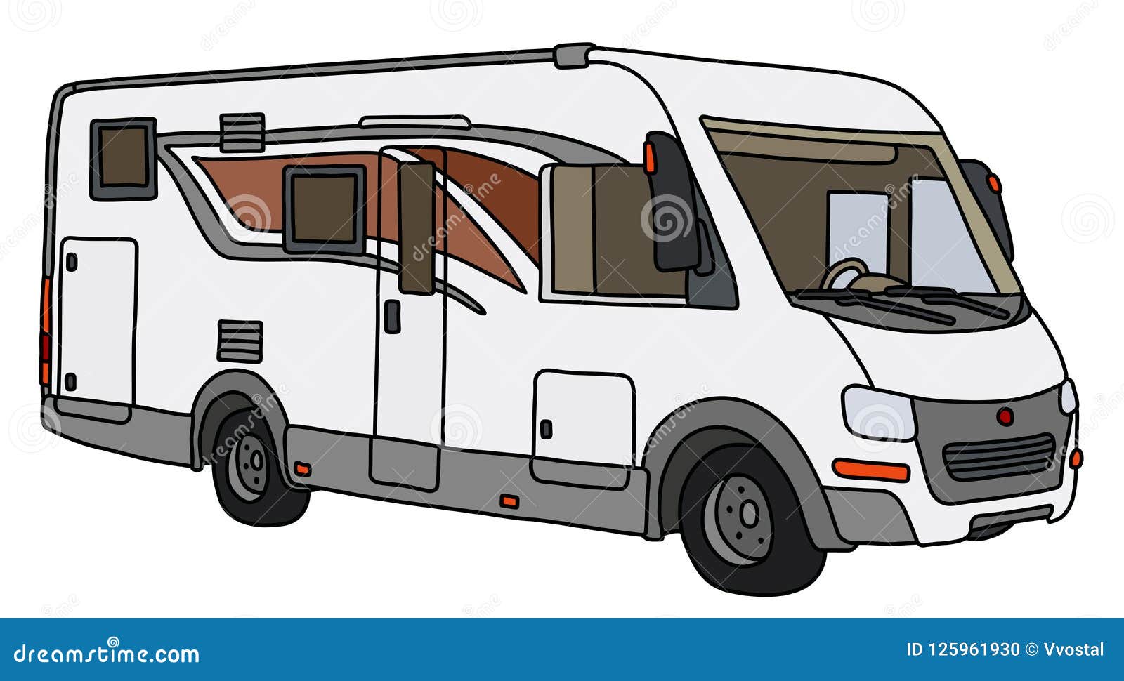 Le grand camping  car  blanc illustration de vecteur 